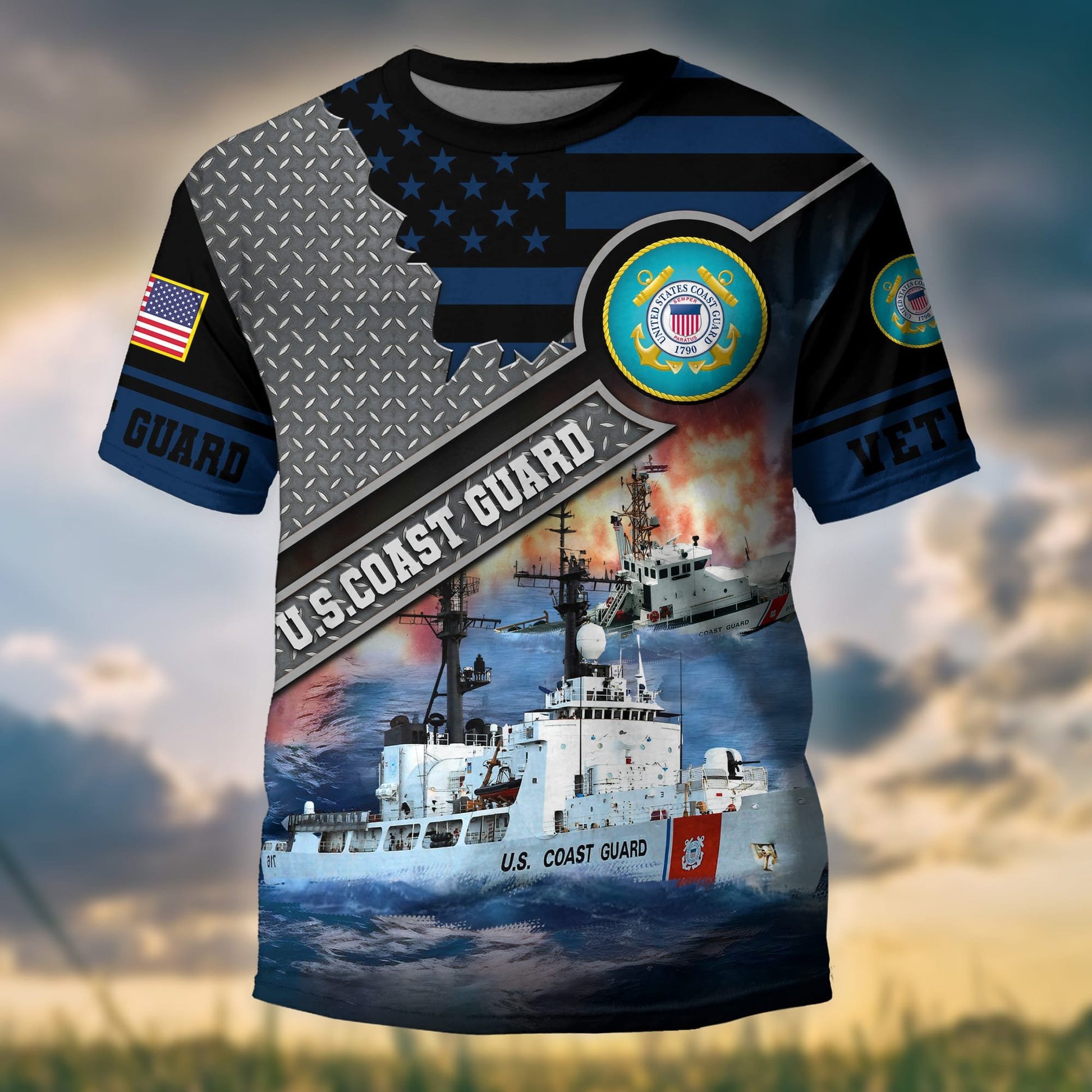 Premium Multiservice US Veteran T-Shirt APVC080101