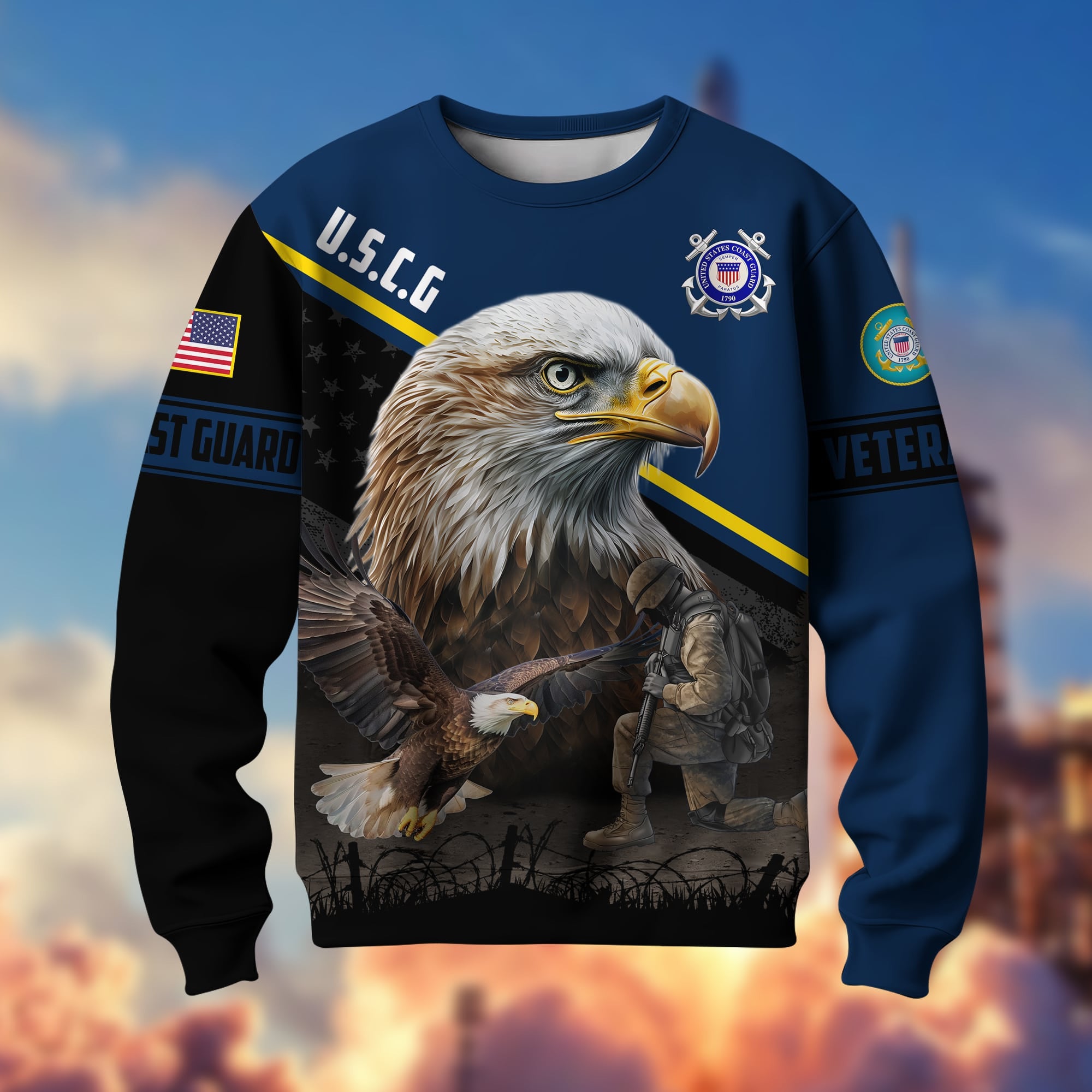 Premium US Multiple Service US Veterans Sweatshirt APVC030202