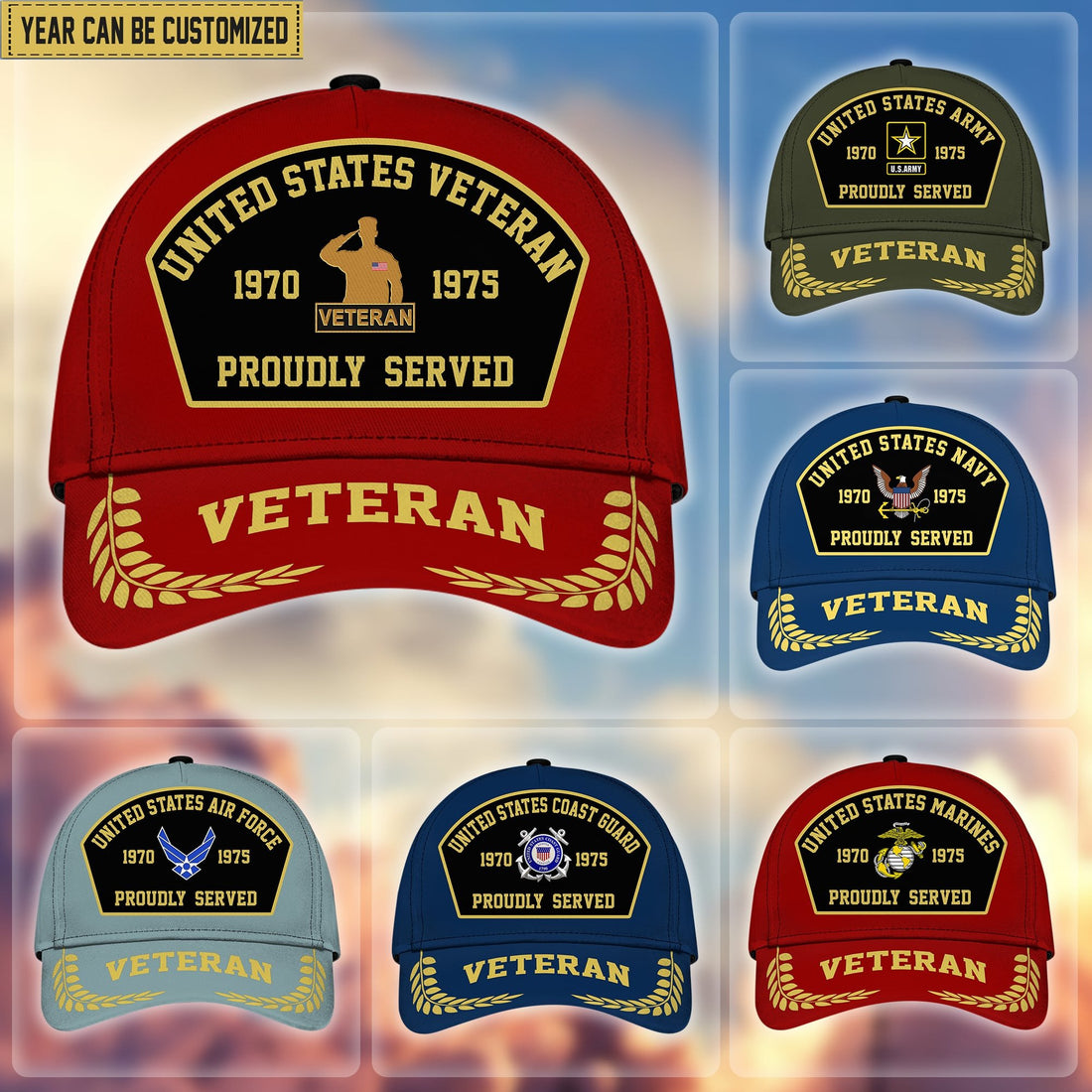 Premium Personalized Proudly Served US Veterans Cap APVC160201