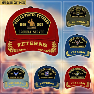 Premium Personalized Proudly Served US Veterans Cap APVC160201