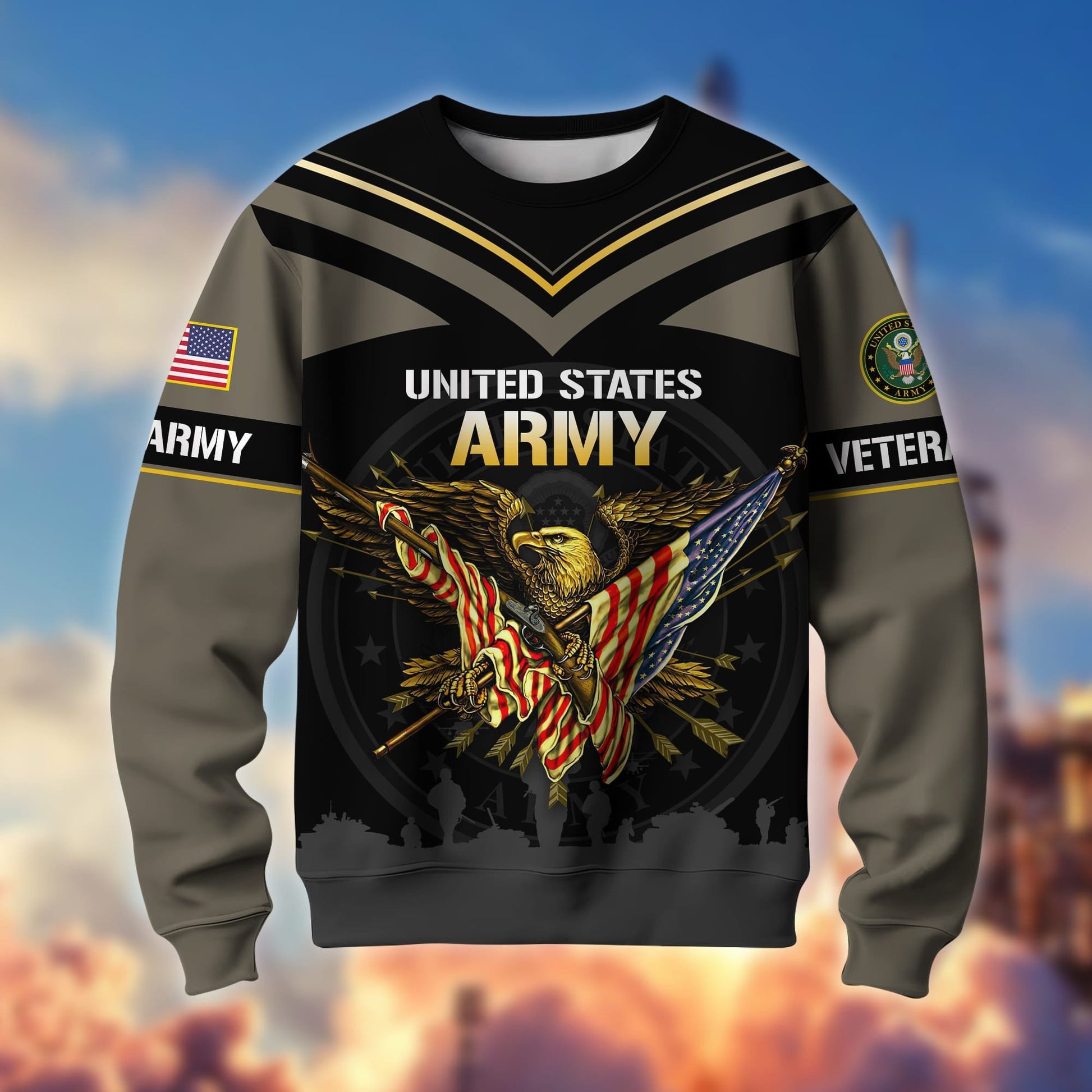 Premium Proudly Served US Veterans Sweatshirt APVC190201