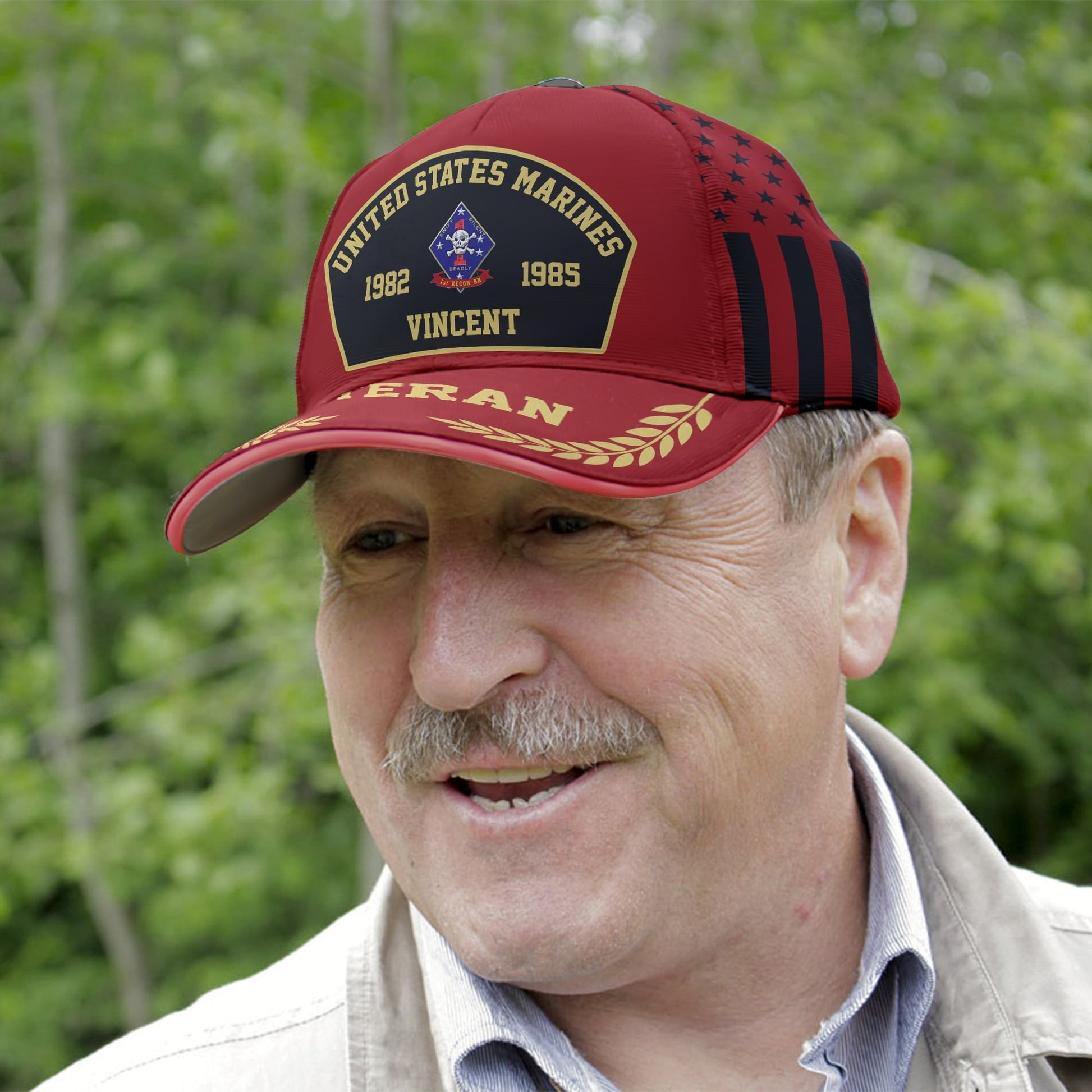 Premium Custom Unit, Name, Years of Service US Veterans Cap APVC250101