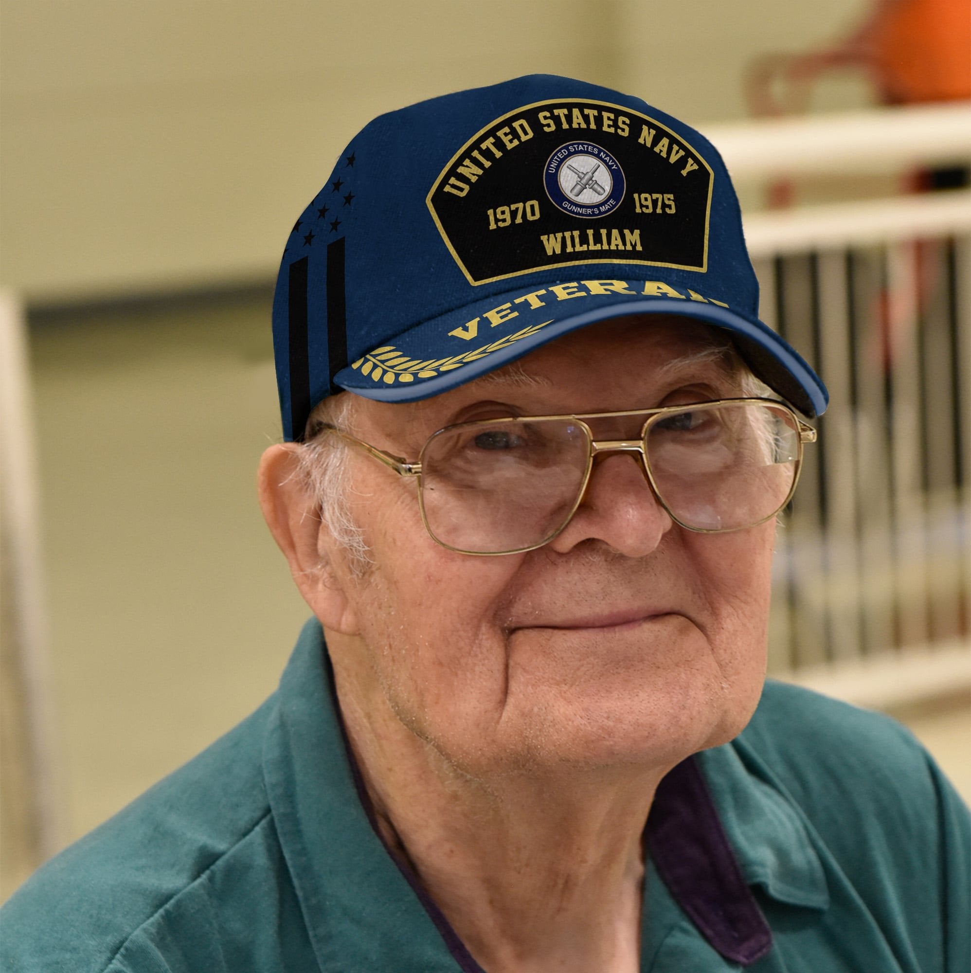 Premium Custom Unit, Name, Years of Service US Veterans Cap APVC250101