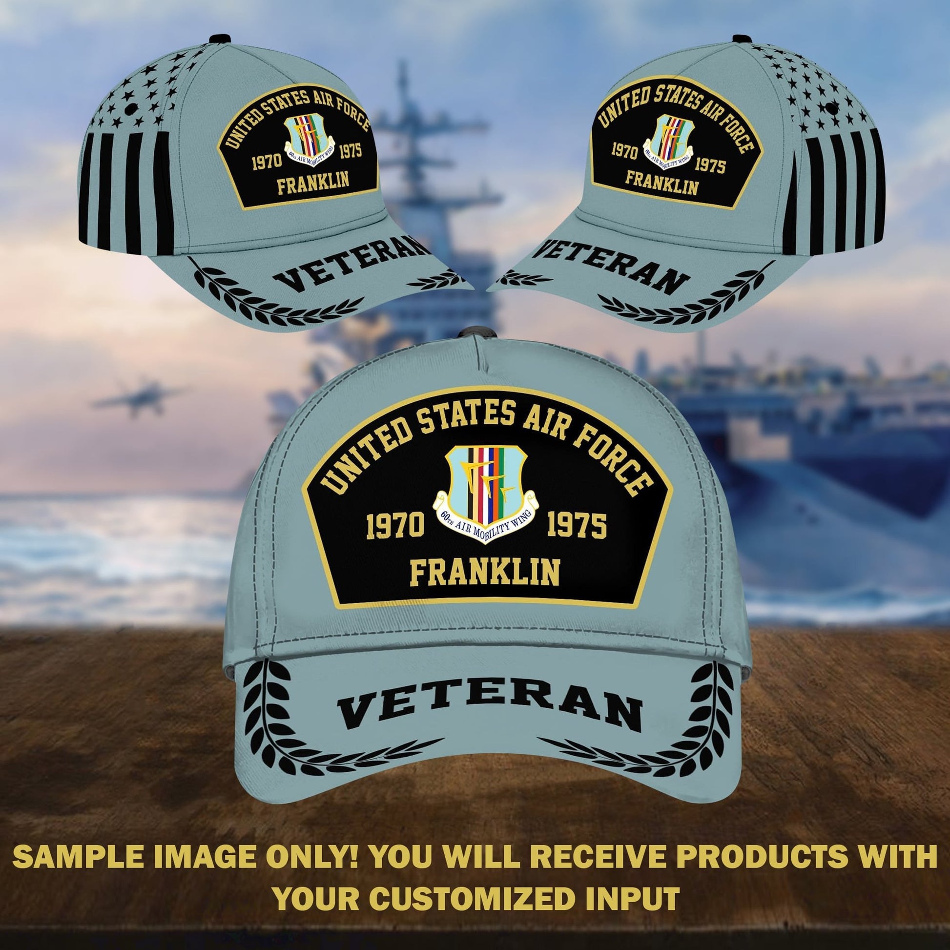 Premium Custom Unit, Name, Years of Service US Veterans Cap APVC250101