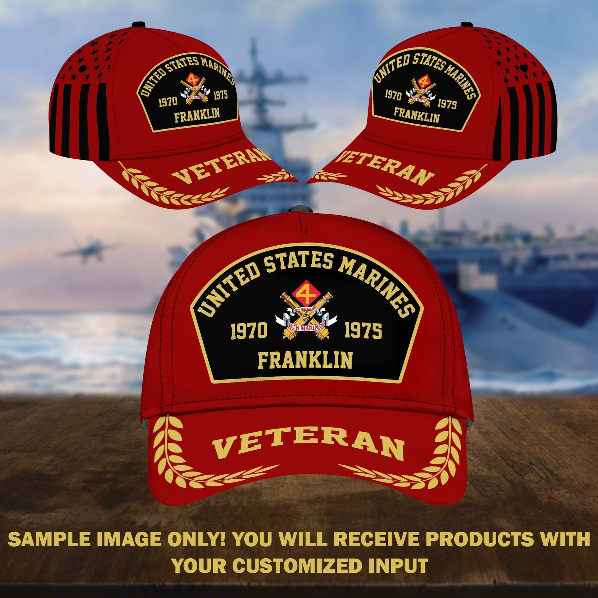 Premium Custom Unit, Name, Years of Service US Veterans Cap APVC250101