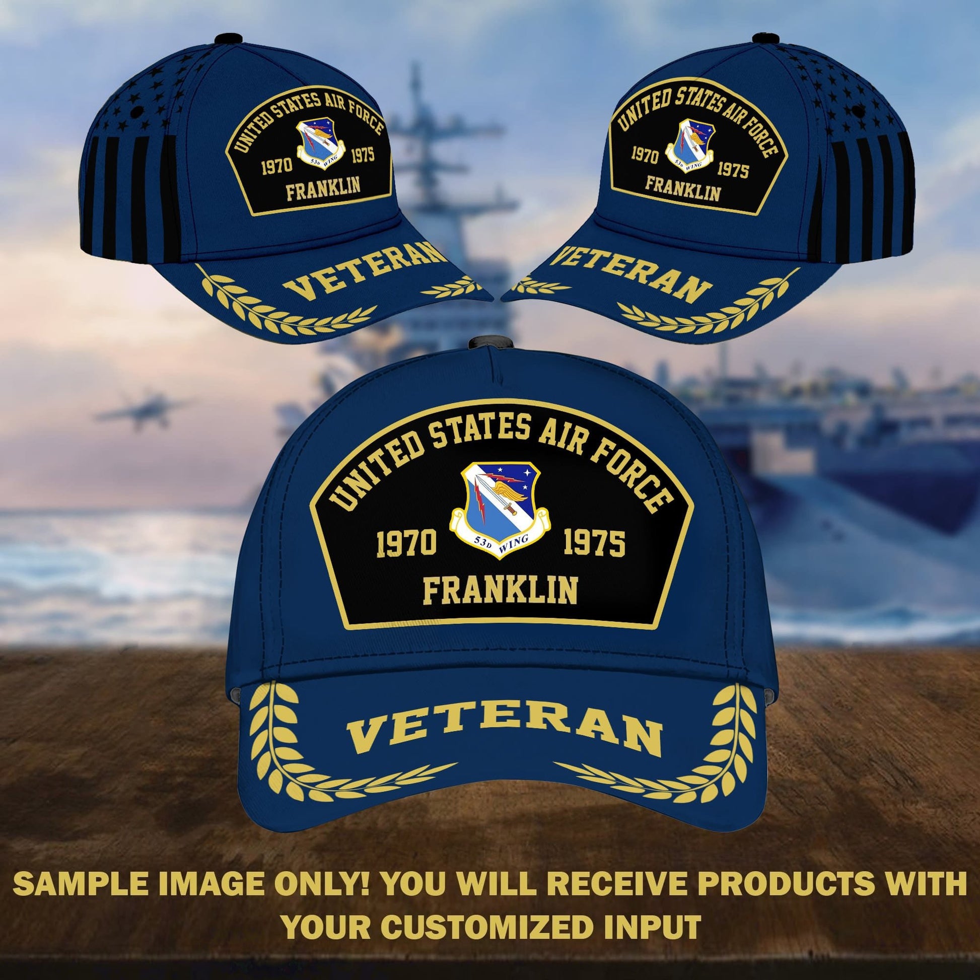 Premium Custom Unit, Name, Years of Service US Veterans Cap APVC250101