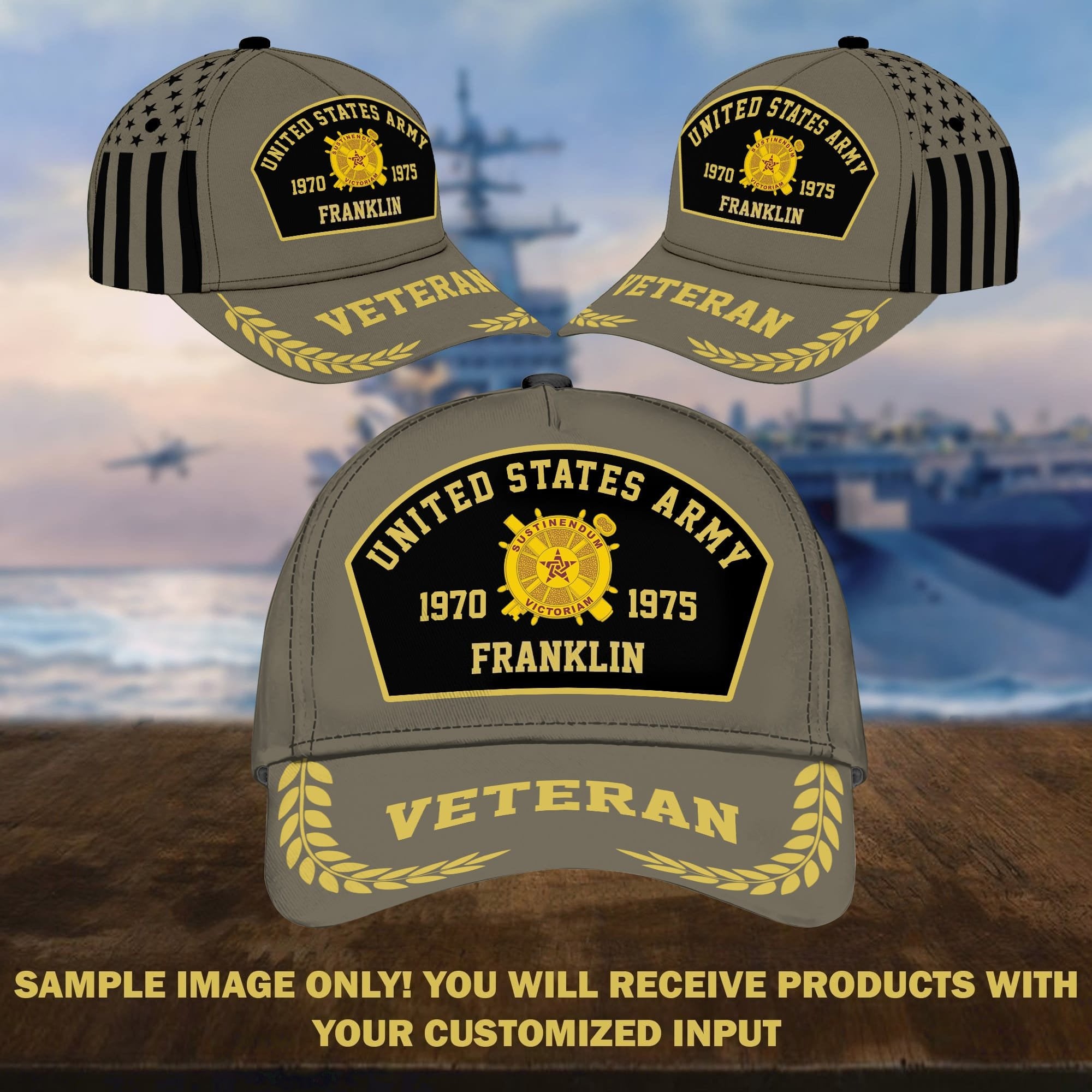 Premium Custom Unit, Name, Years of Service US Veterans Cap APVC250101