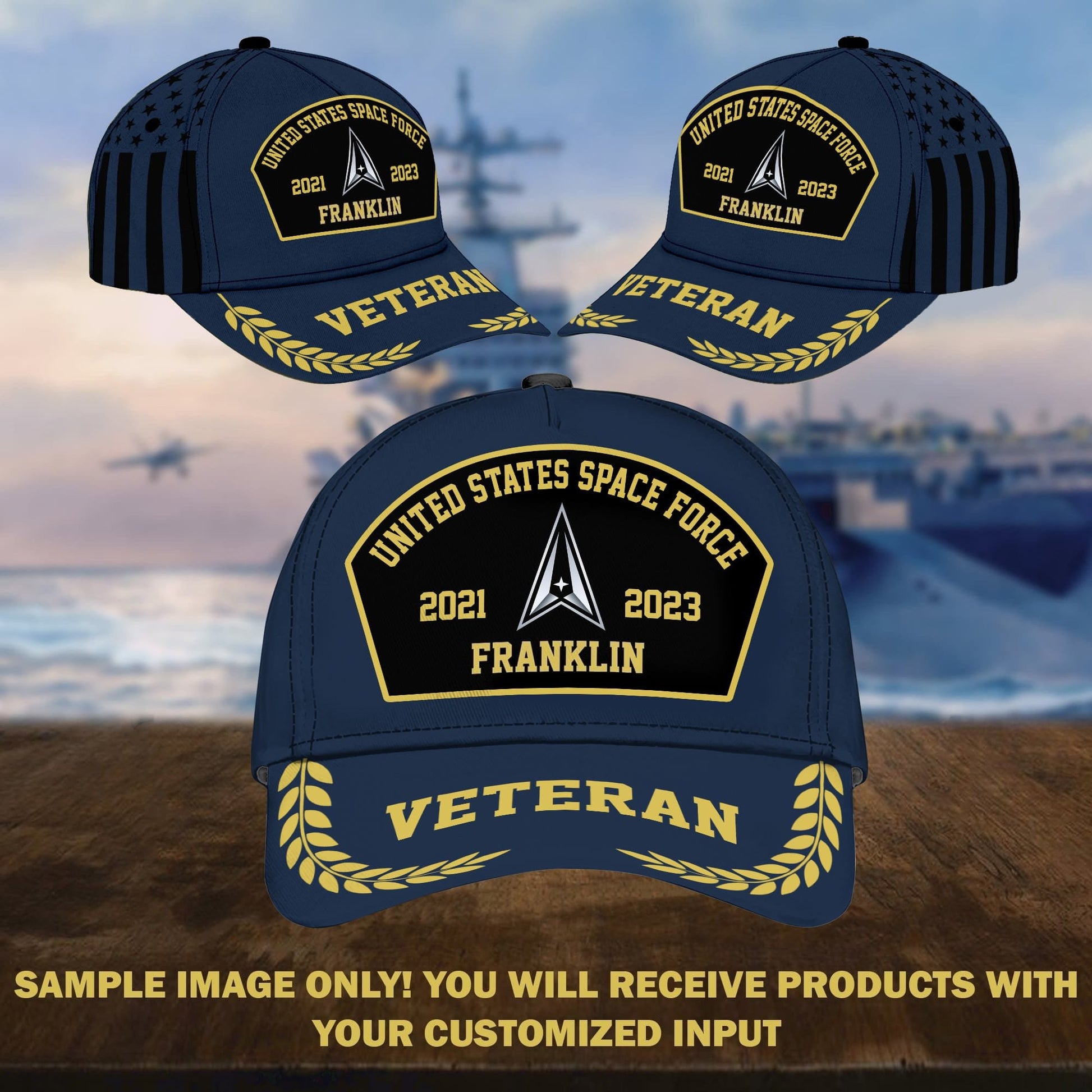 Premium Custom Unit, Name, Years of Service US Veterans Cap APVC250101
