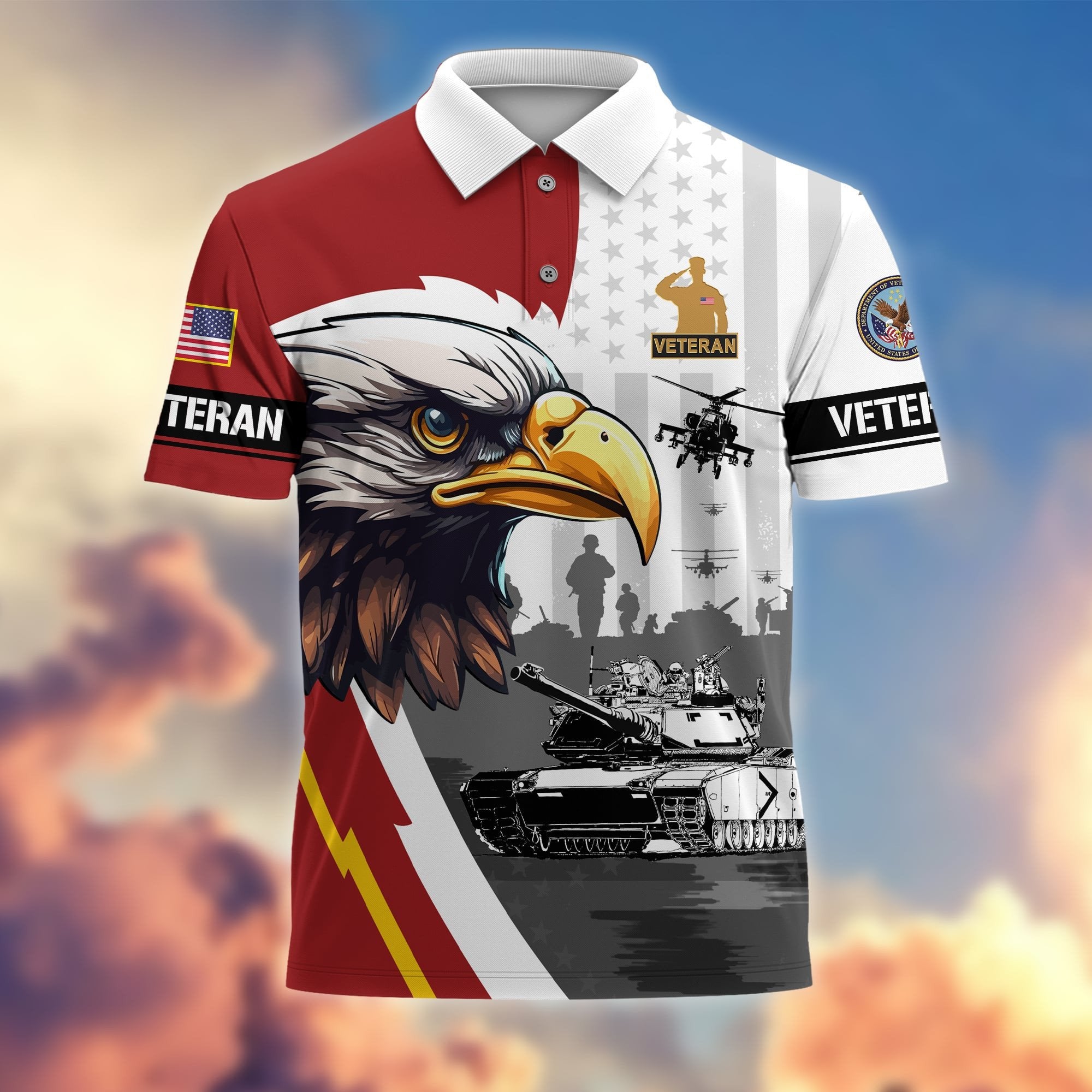 Premium Honoring All Who Served US Veterans Polo Shirt APVC220202