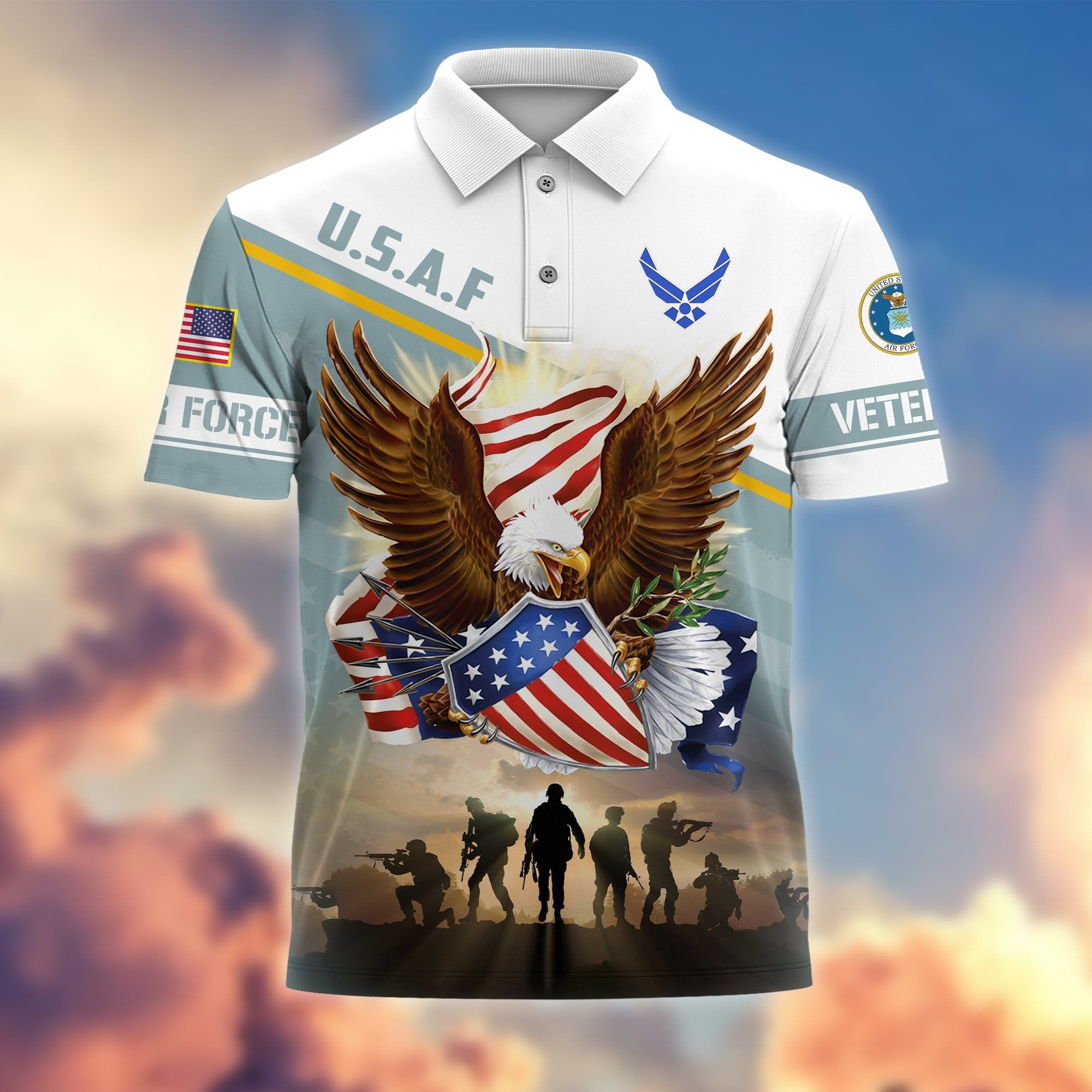 Premium Proudly Served US Veterans Polo Shirt APVC260202