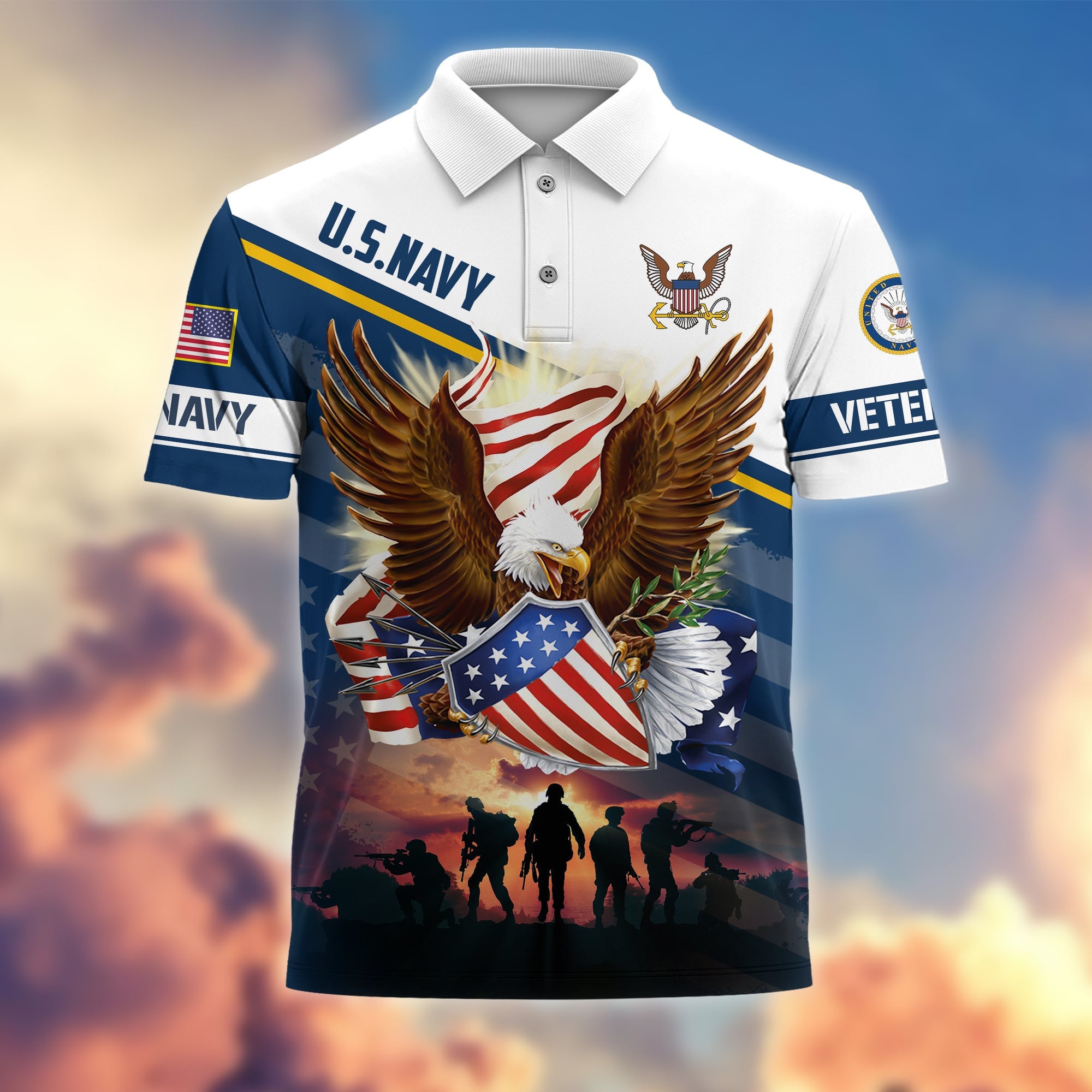 Premium Proudly Served US Veterans Polo Shirt APVC260202