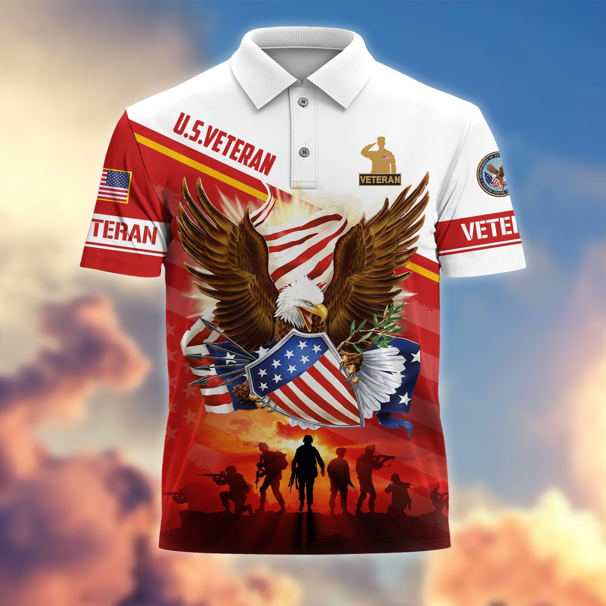 Premium Proudly Served US Veterans Polo Shirt APVC260202