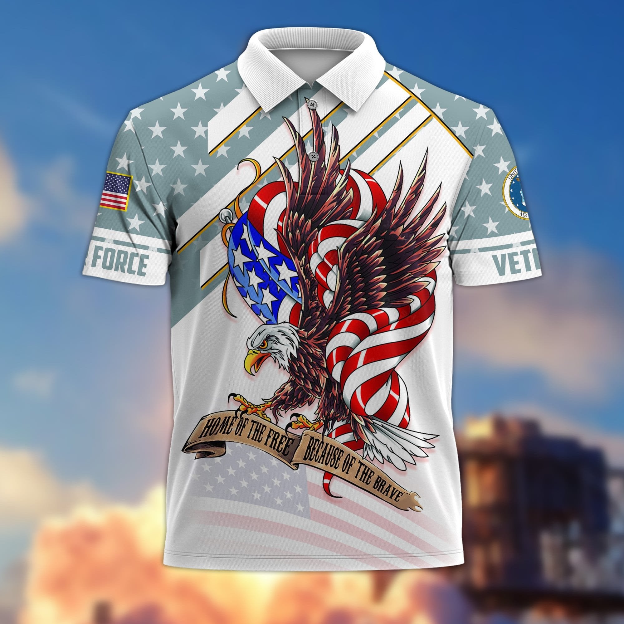 Premium Home Of The Free Becase Of The Brave US Veterans Polo Shirt APVC280201