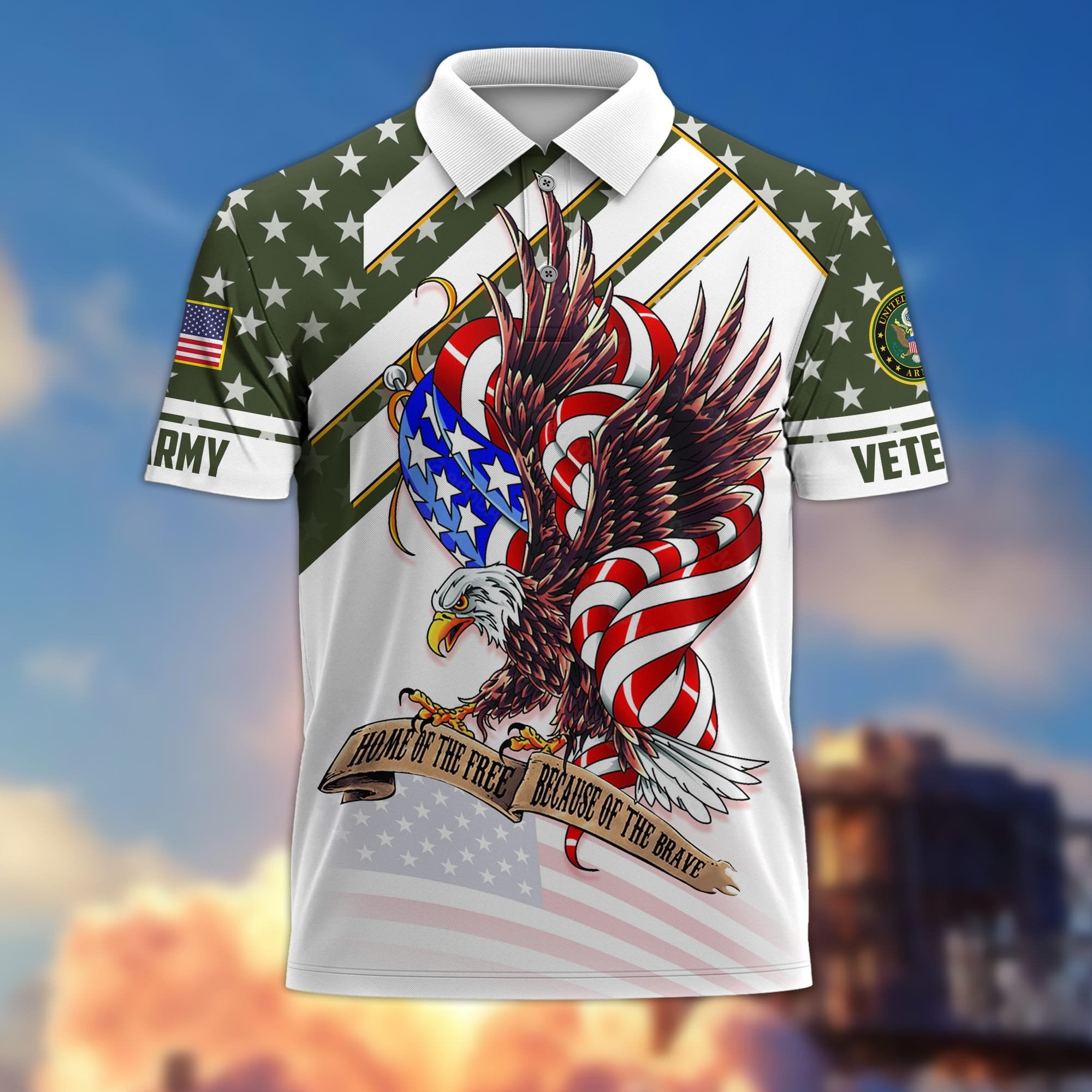 Premium Home Of The Free Becase Of The Brave US Veterans Polo Shirt APVC280201