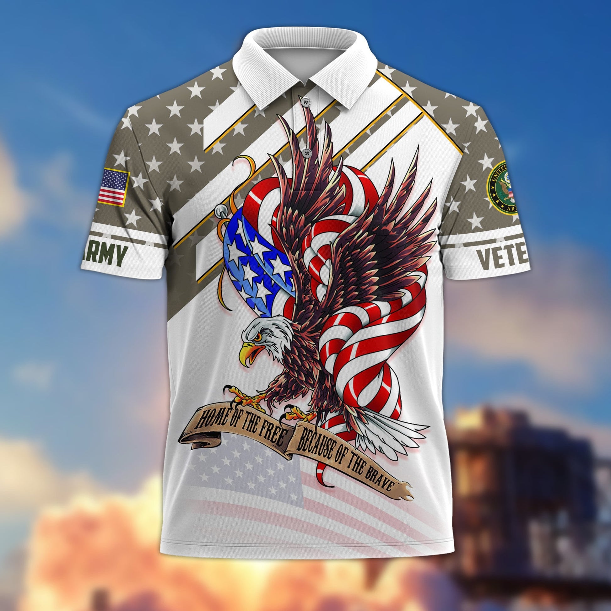 Premium Home Of The Free Becase Of The Brave US Veterans Polo Shirt APVC280201