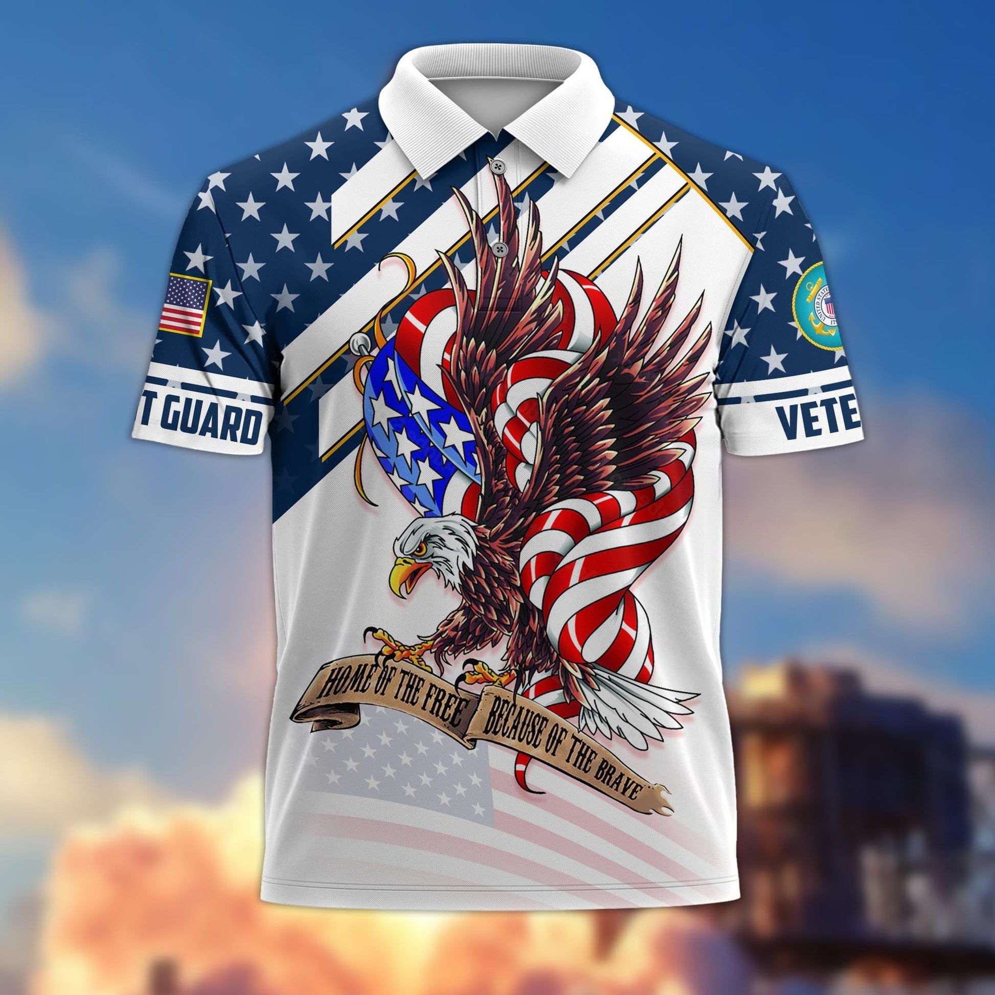 Premium Home Of The Free Becase Of The Brave US Veterans Polo Shirt APVC280201