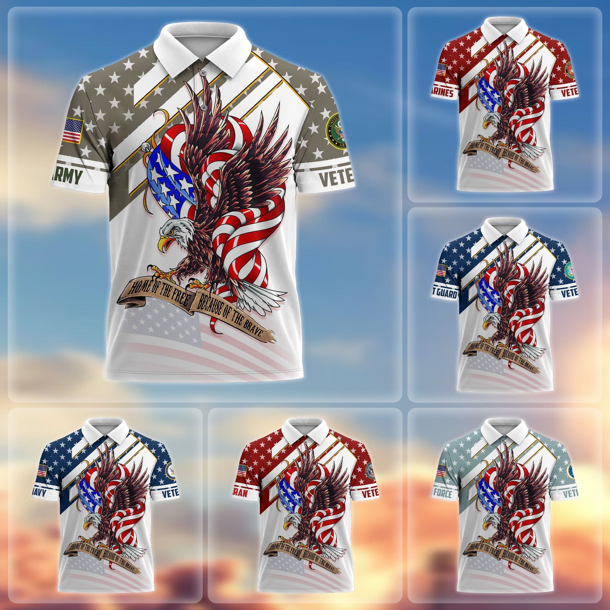 Premium Home Of The Free Becase Of The Brave US Veterans Polo Shirt APVC280201