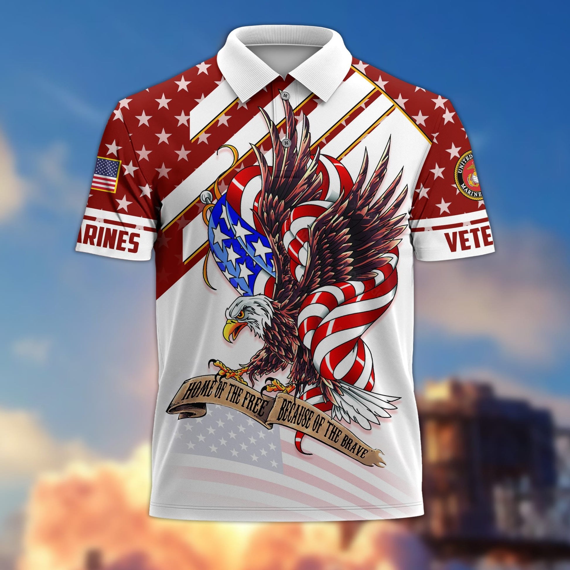 Premium Home Of The Free Becase Of The Brave US Veterans Polo Shirt APVC280201