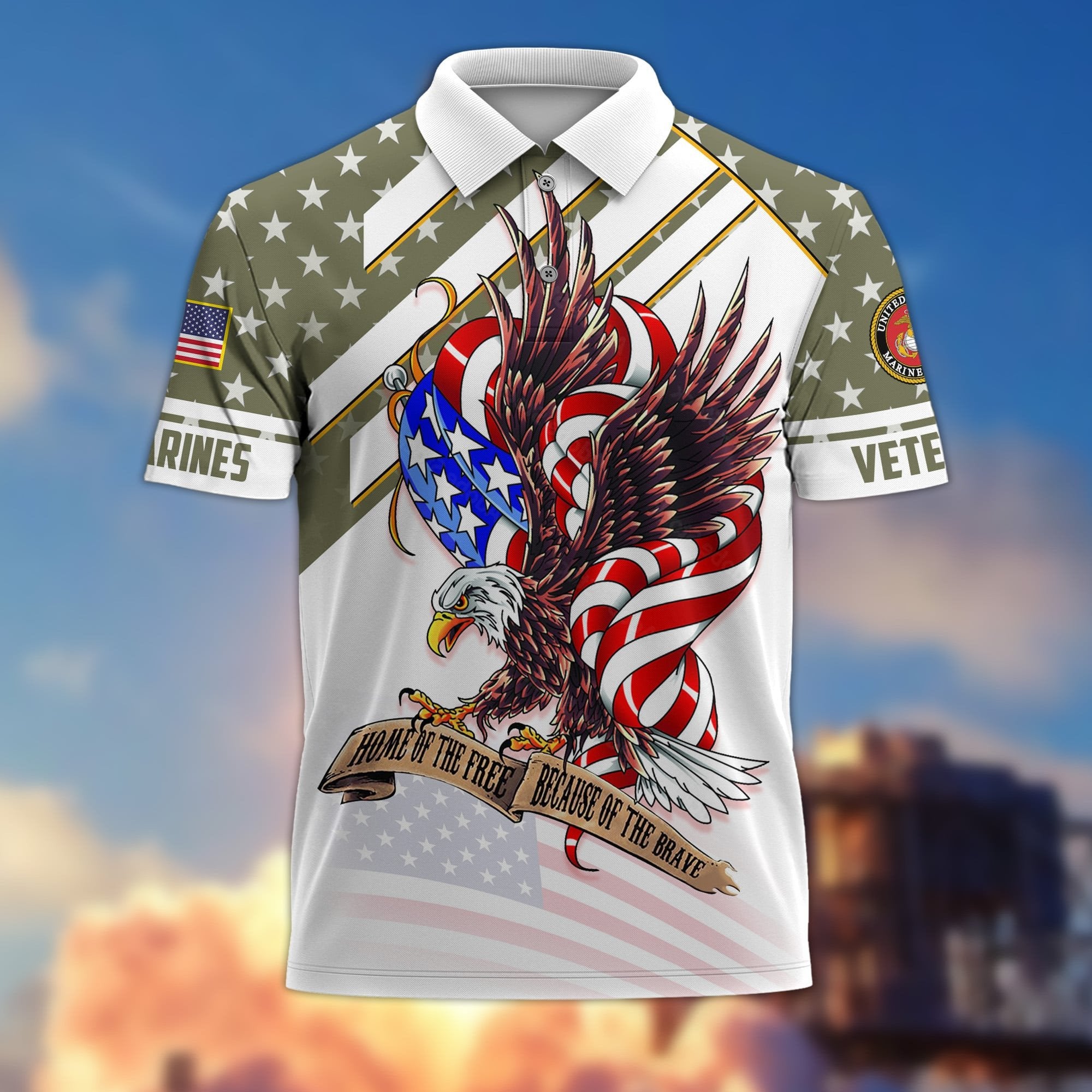 Premium Home Of The Free Becase Of The Brave US Veterans Polo Shirt APVC280201