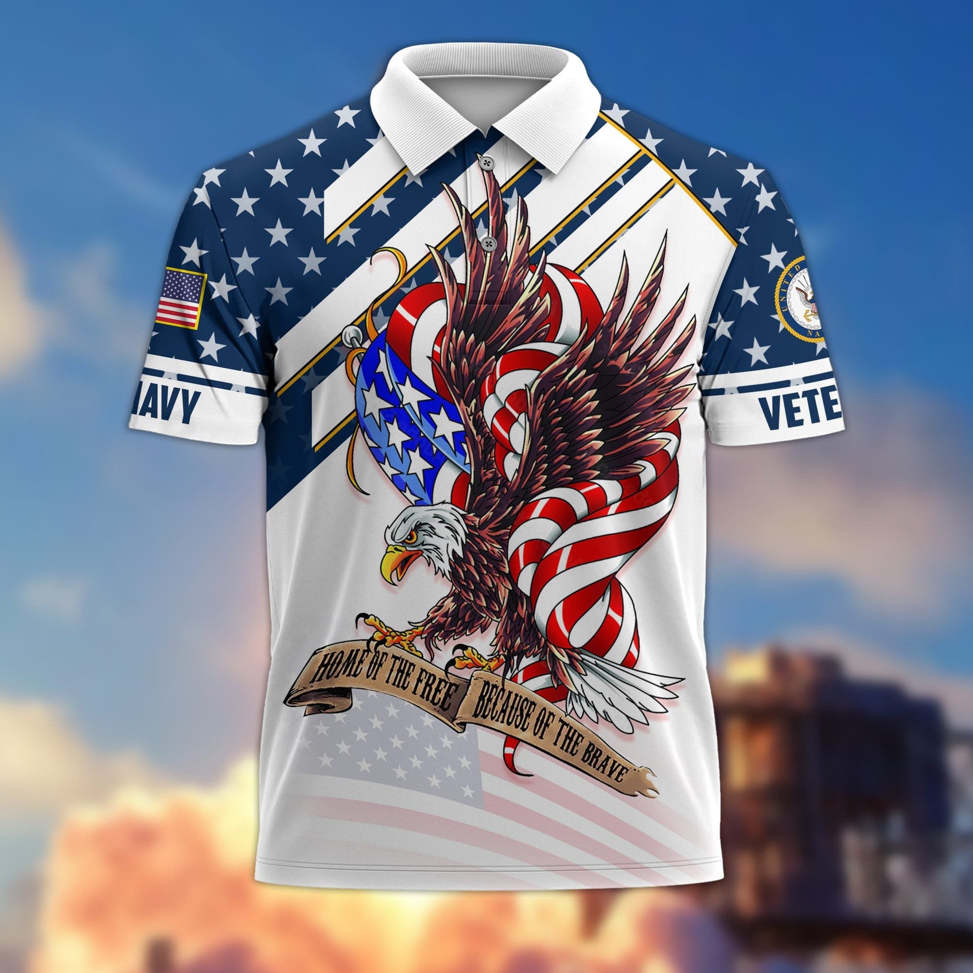 Premium Home Of The Free Becase Of The Brave US Veterans Polo Shirt APVC280201