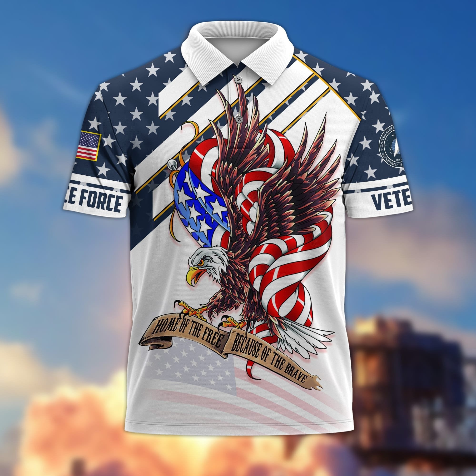 Premium Home Of The Free Becase Of The Brave US Veterans Polo Shirt APVC280201