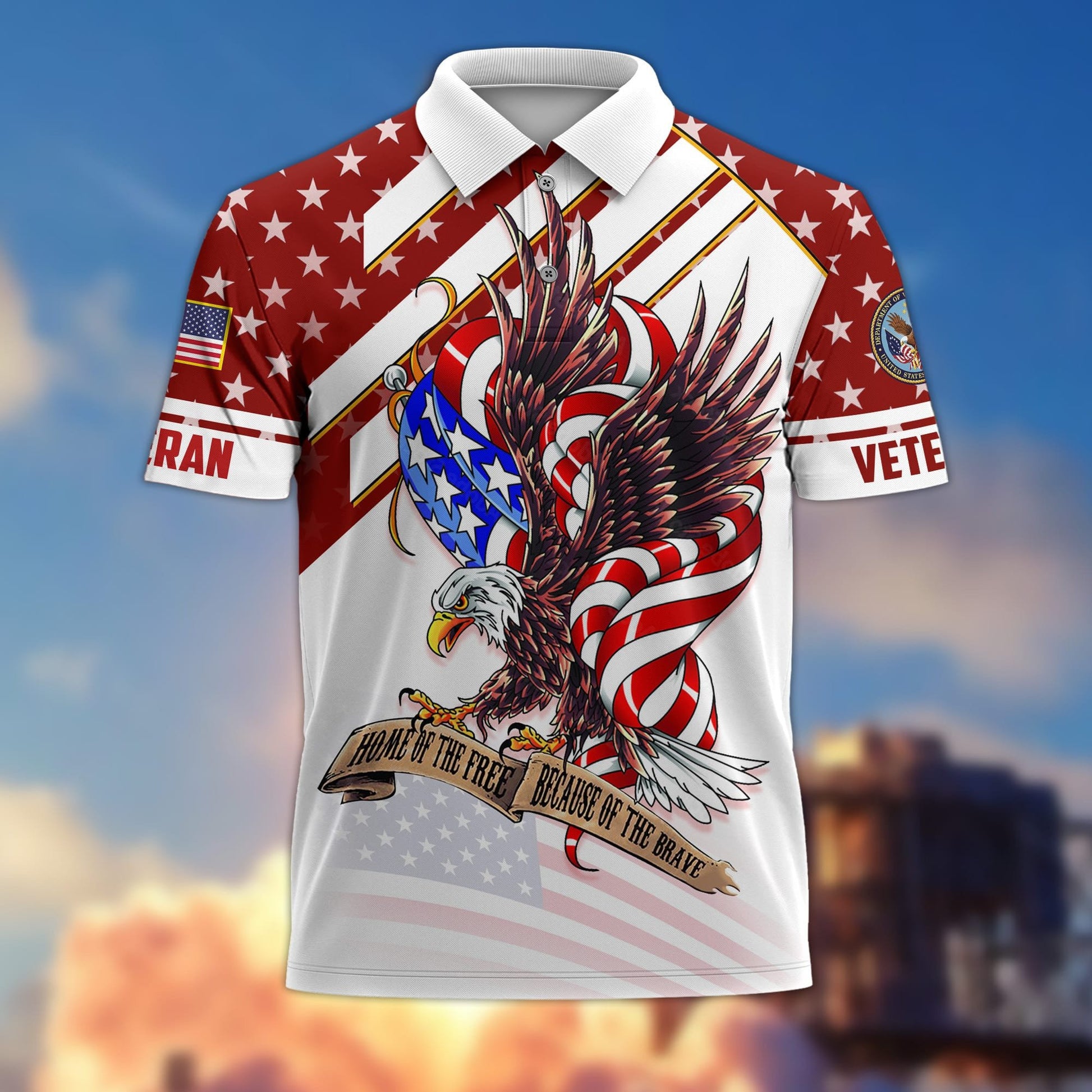 Premium Home Of The Free Becase Of The Brave US Veterans Polo Shirt APVC280201