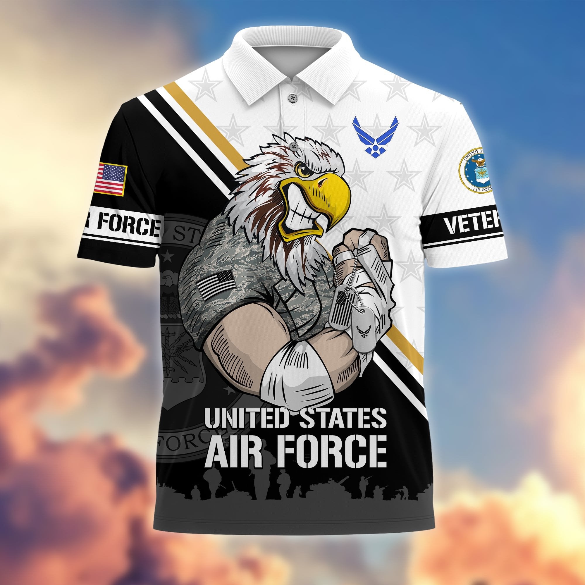 Premium Proudly Served US Veterans Polo Shirt APVC010301