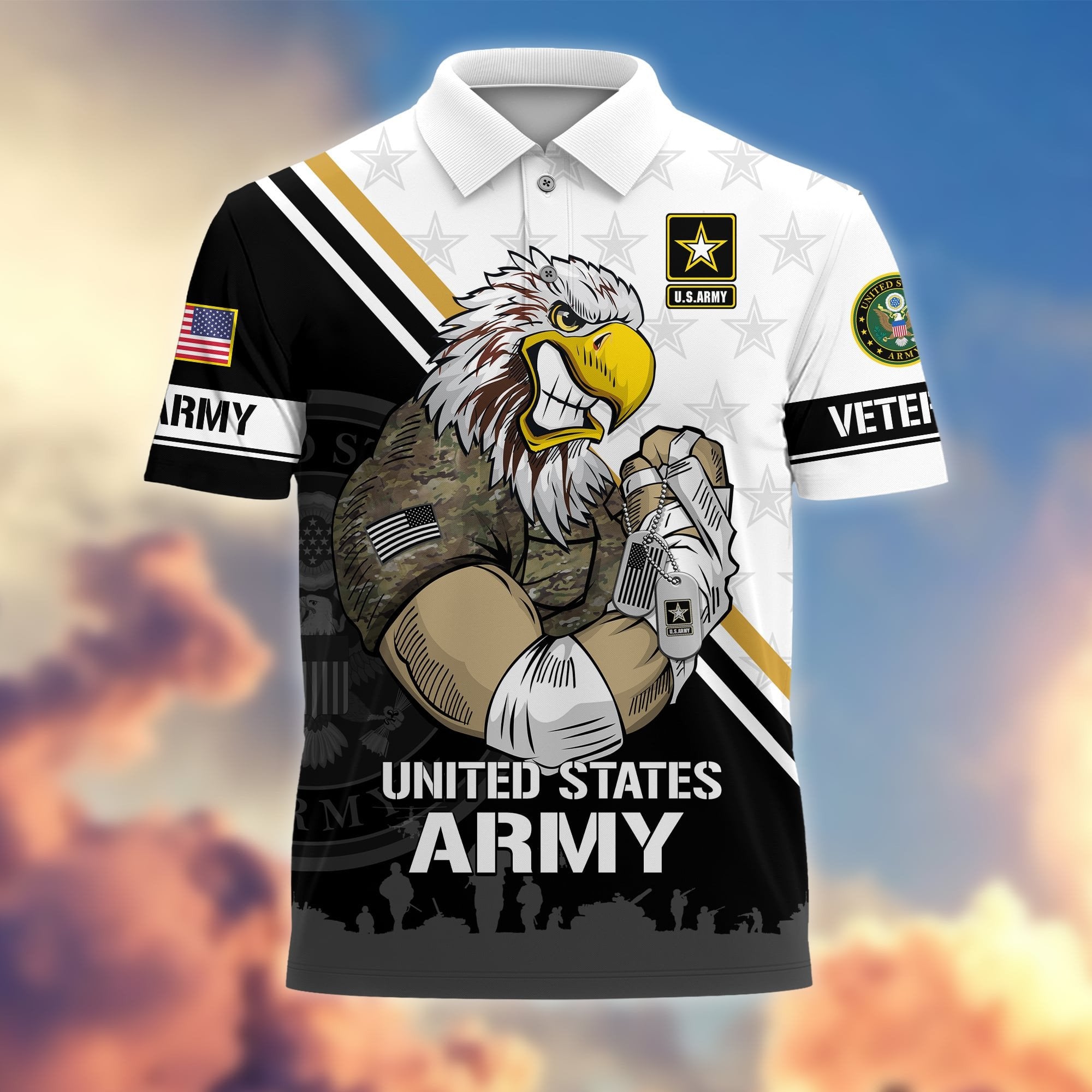 Premium Proudly Served US Veterans Polo Shirt APVC010301