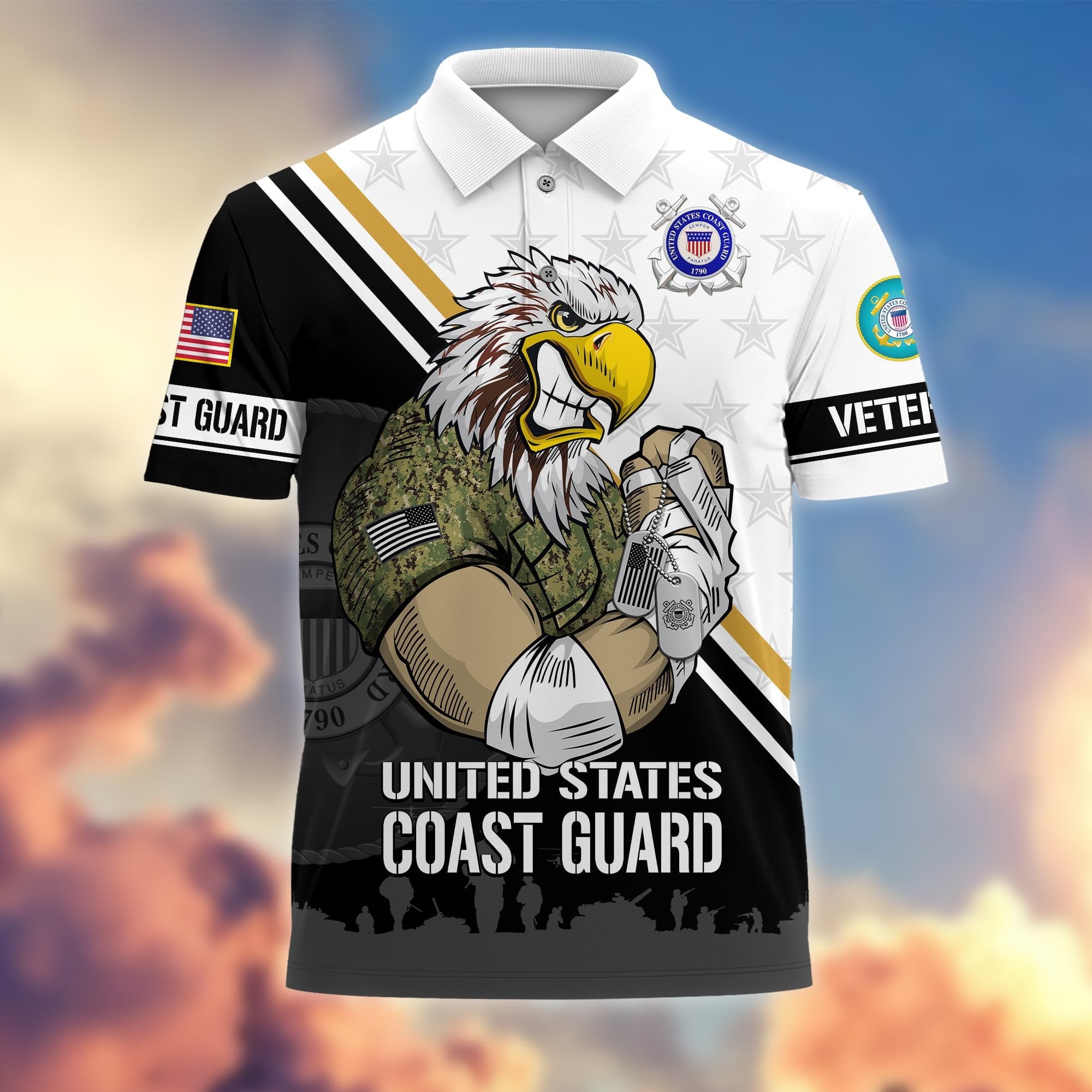 Premium Proudly Served US Veterans Polo Shirt APVC010301