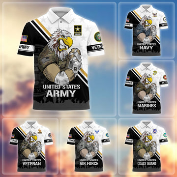 Premium Proudly Served US Veterans Polo Shirt APVC010301
