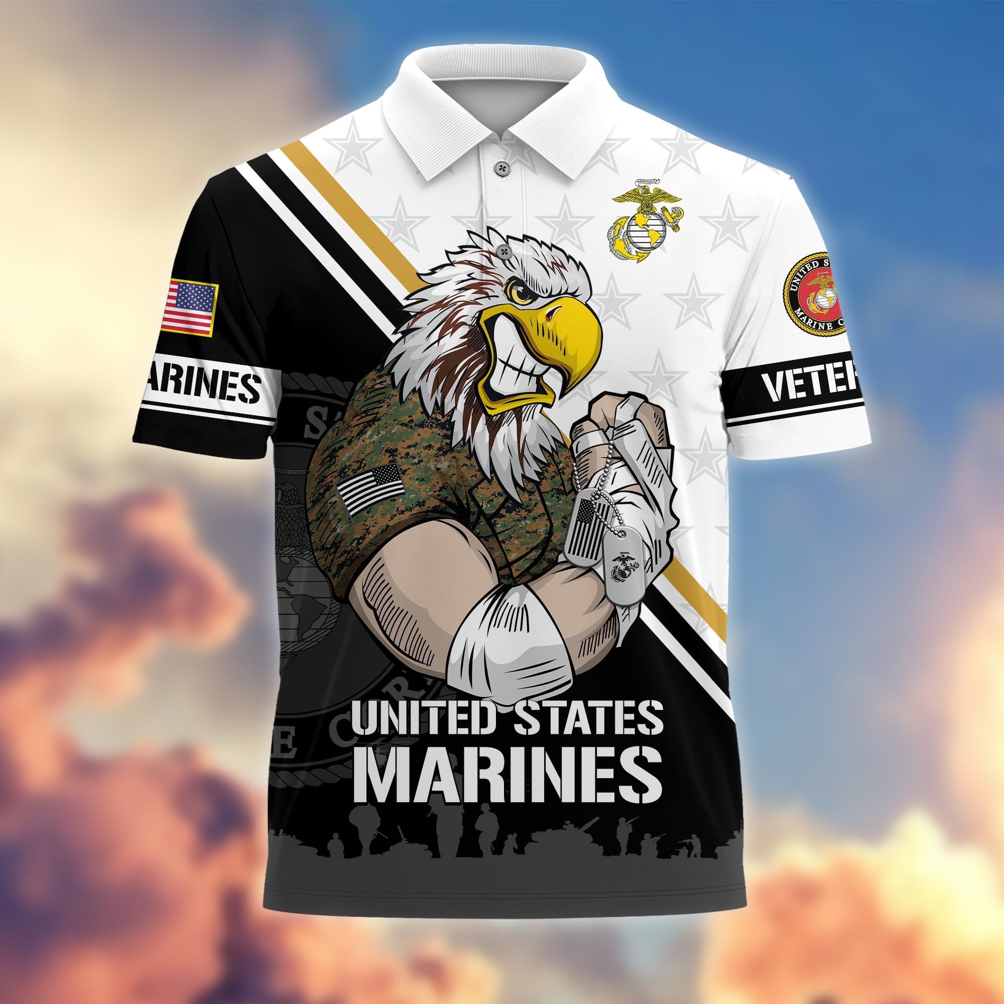 Premium Proudly Served US Veterans Polo Shirt APVC010301