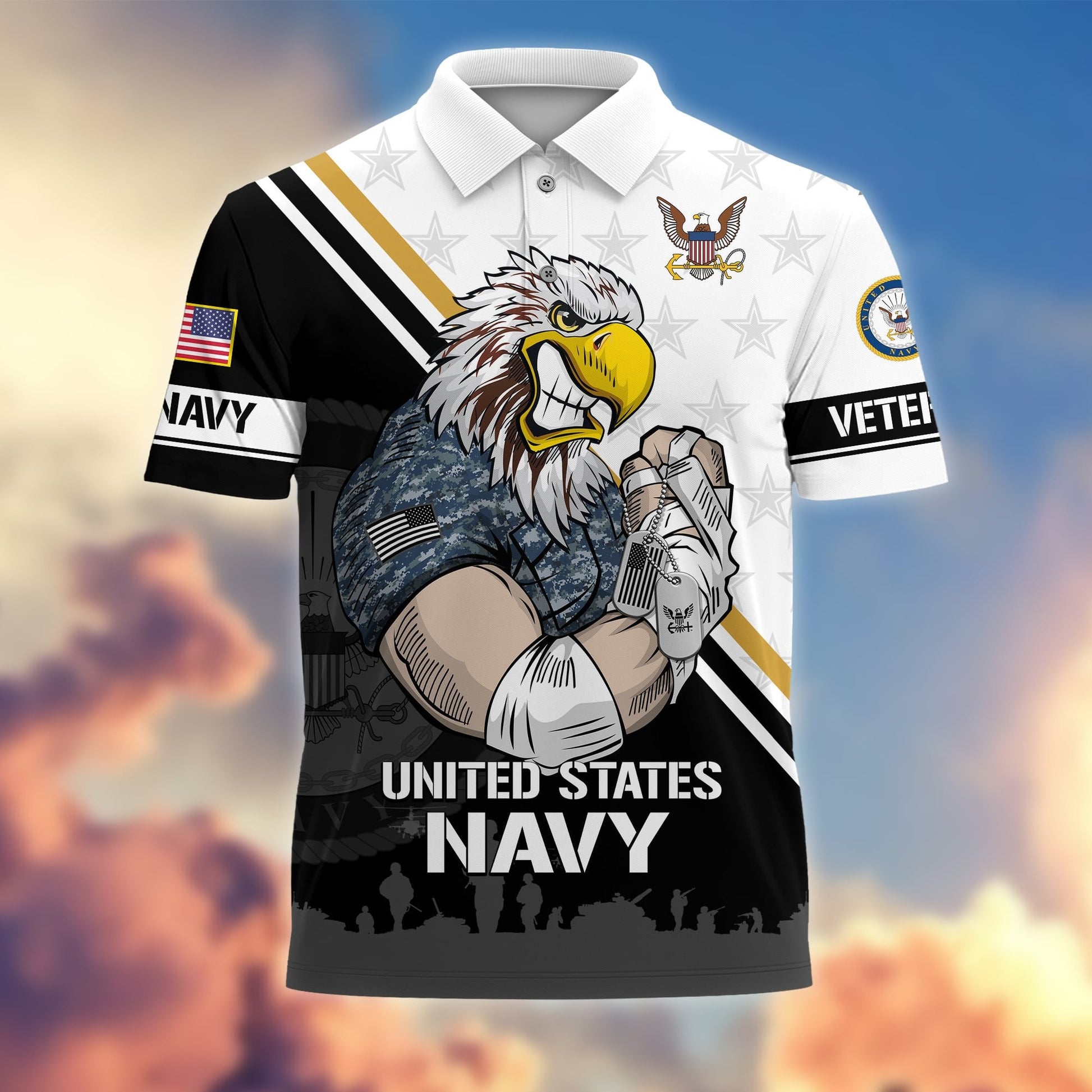 Premium Proudly Served US Veterans Polo Shirt APVC010301