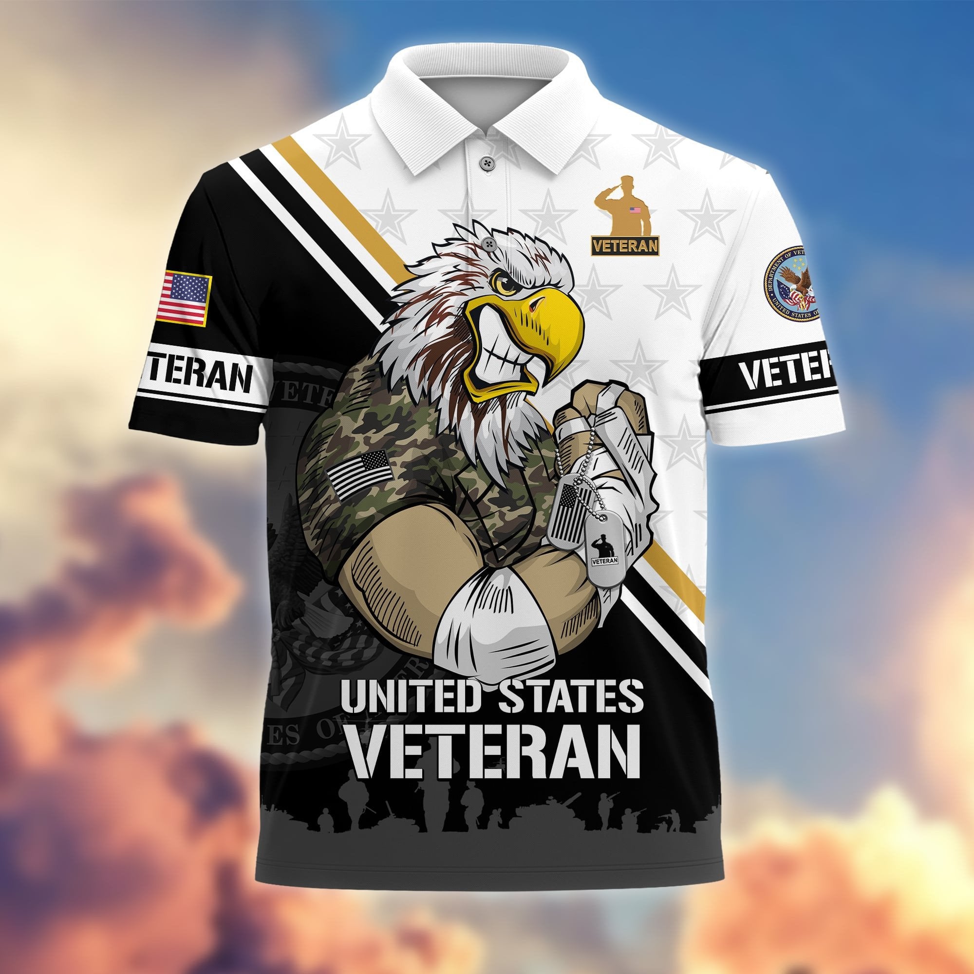 Premium Proudly Served US Veterans Polo Shirt APVC010301
