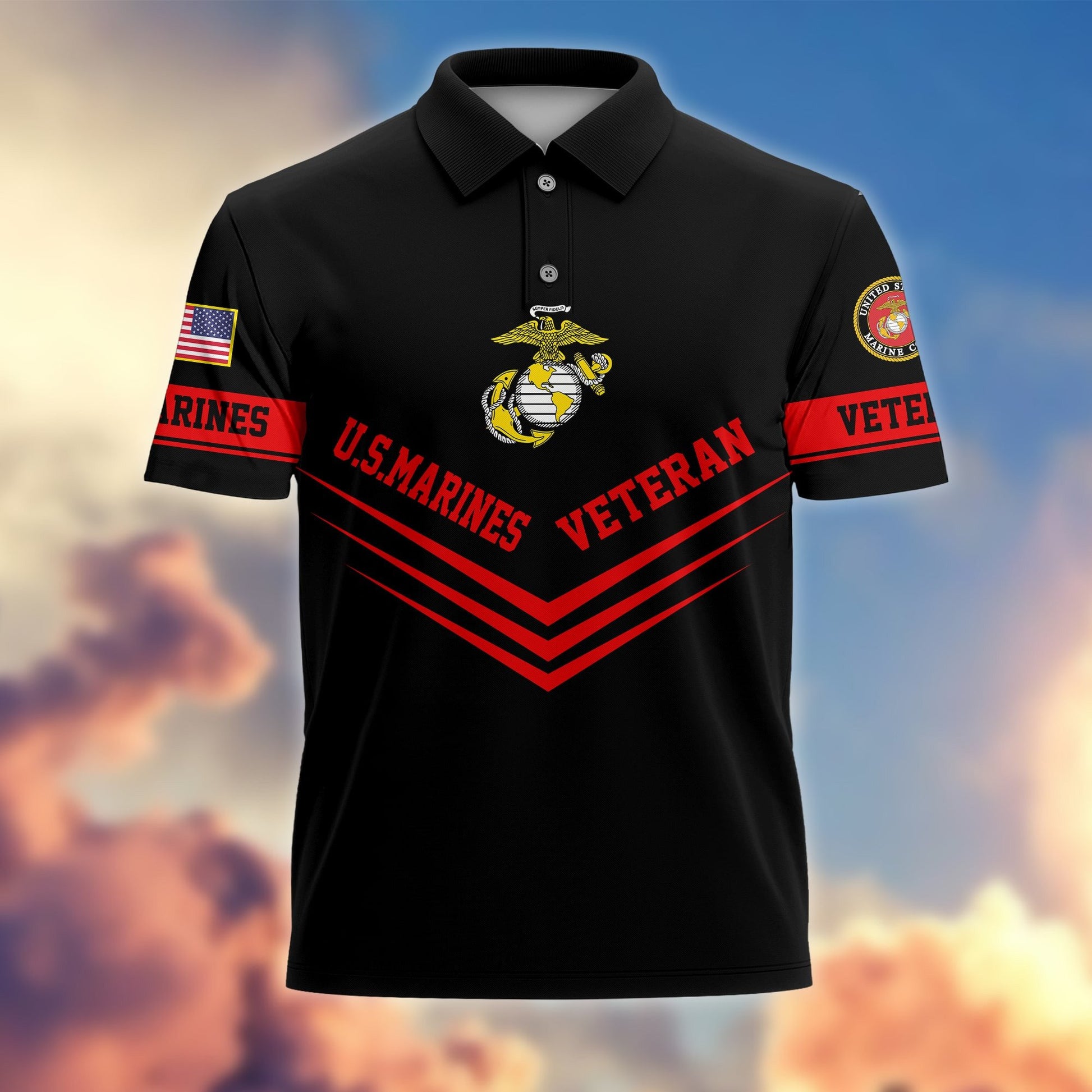 Premium Multiservice US Veterans Polo Shirt APVC070302