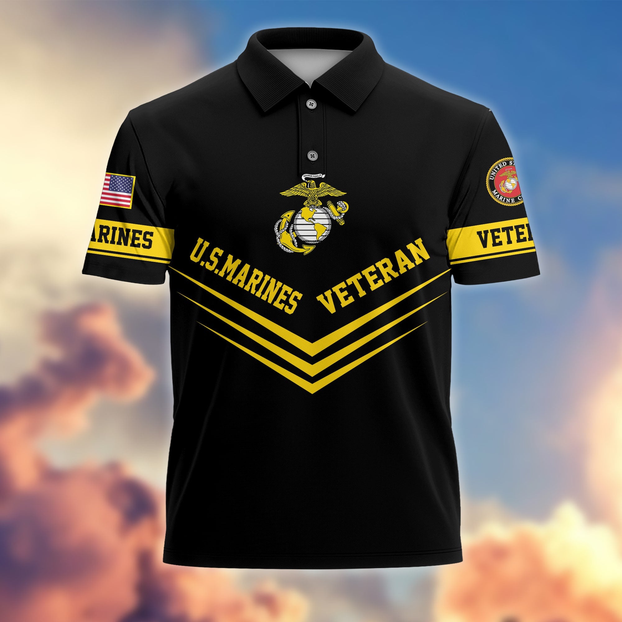 Premium Multiservice US Veterans Polo Shirt APVC070302