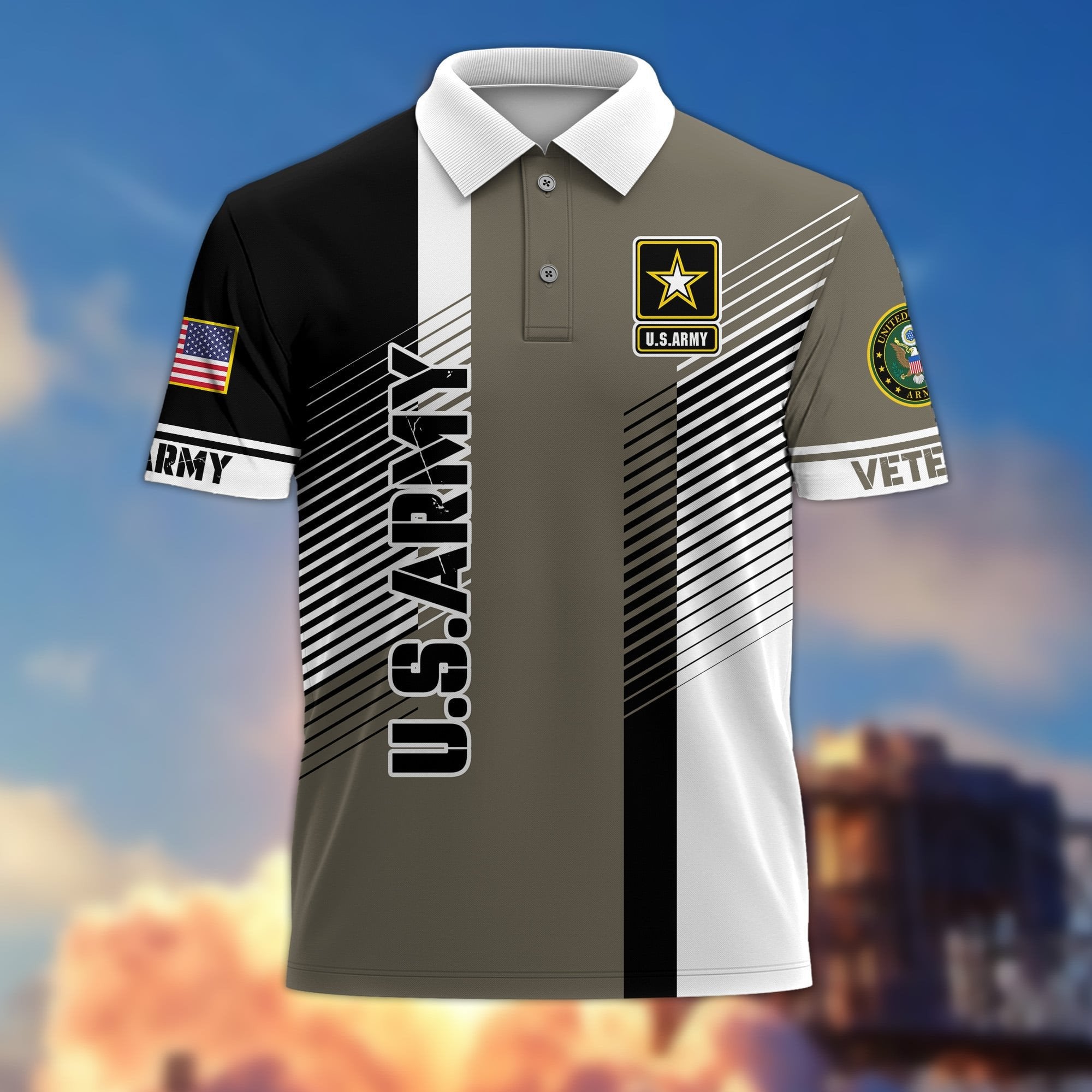 Premium Proudly Served US Veterans Polo Shirt APVC080301