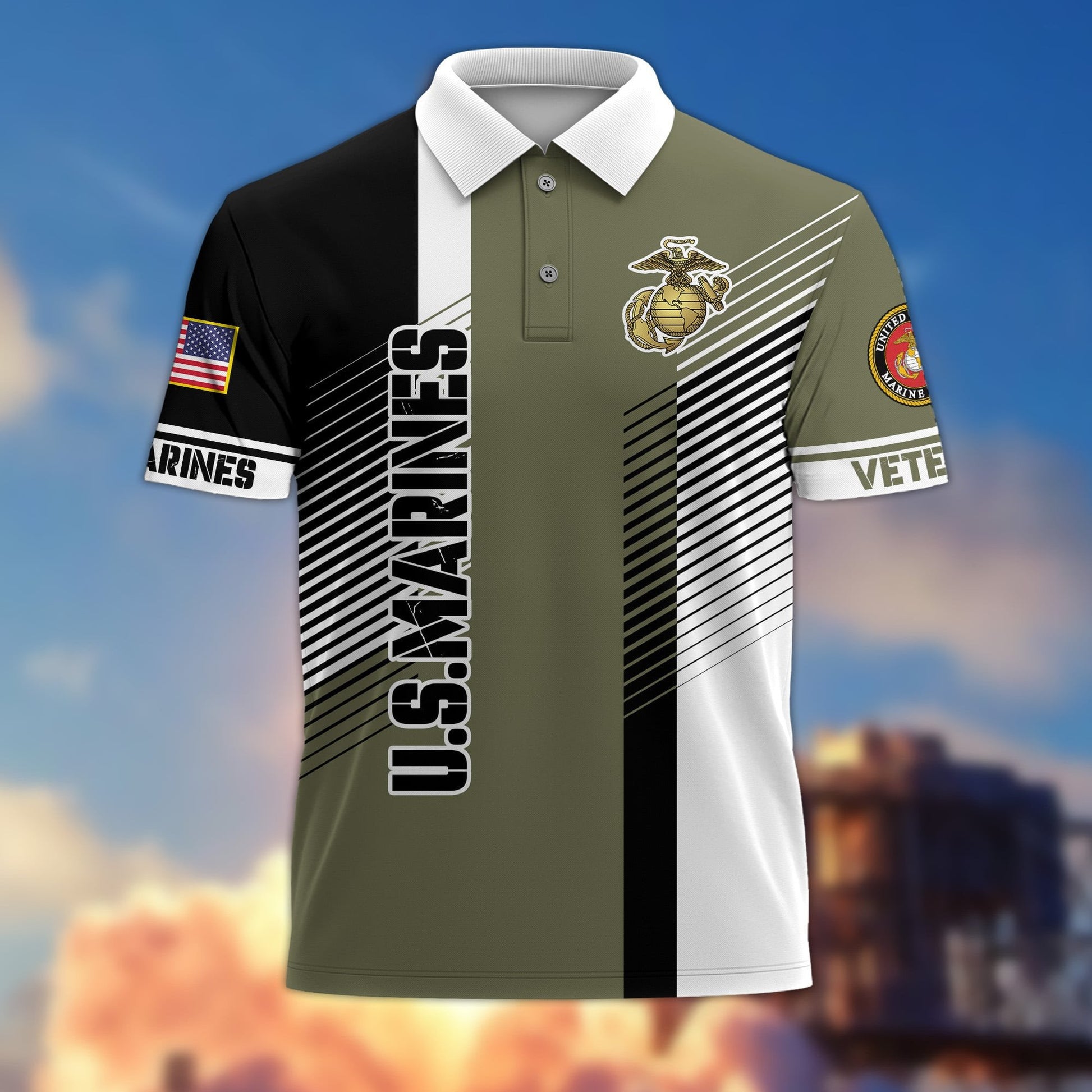 Premium Proudly Served US Veterans Polo Shirt APVC080301