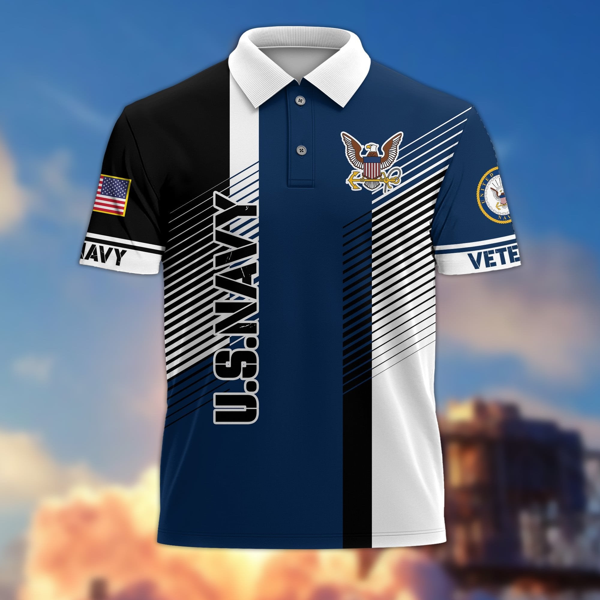 Premium Proudly Served US Veterans Polo Shirt APVC080301