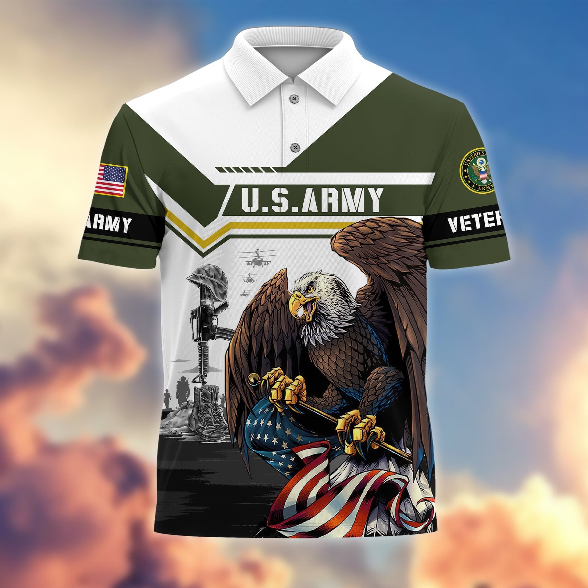 Premium Honoring All Who Served US Veterans Polo Shirt APVC120301