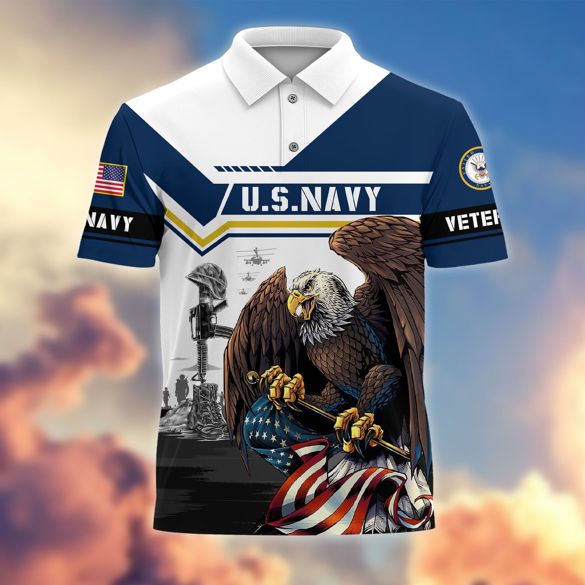 Premium Honoring All Who Served US Veterans Polo Shirt APVC120301