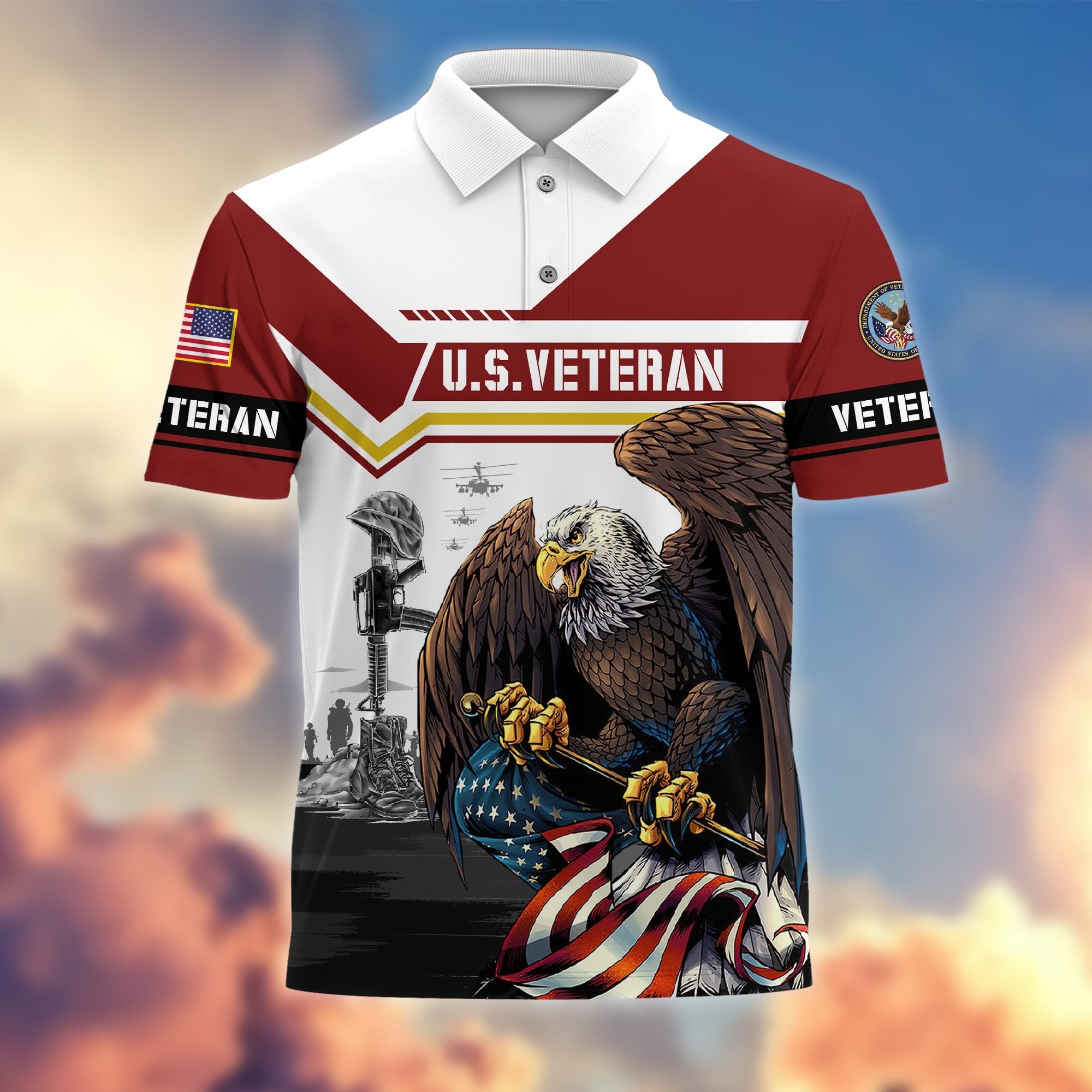 Premium Honoring All Who Served US Veterans Polo Shirt APVC120301