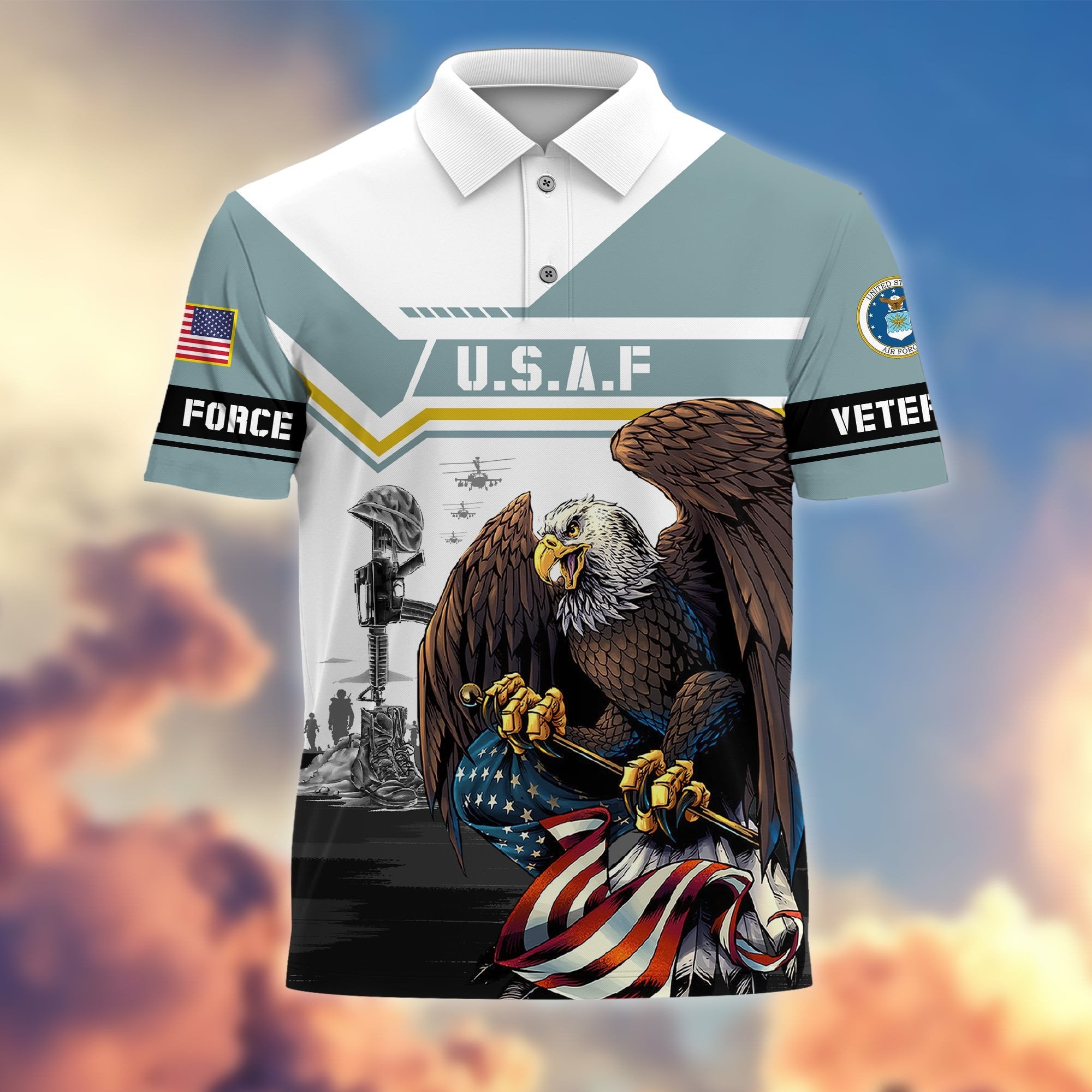 Premium Honoring All Who Served US Veterans Polo Shirt APVC120301