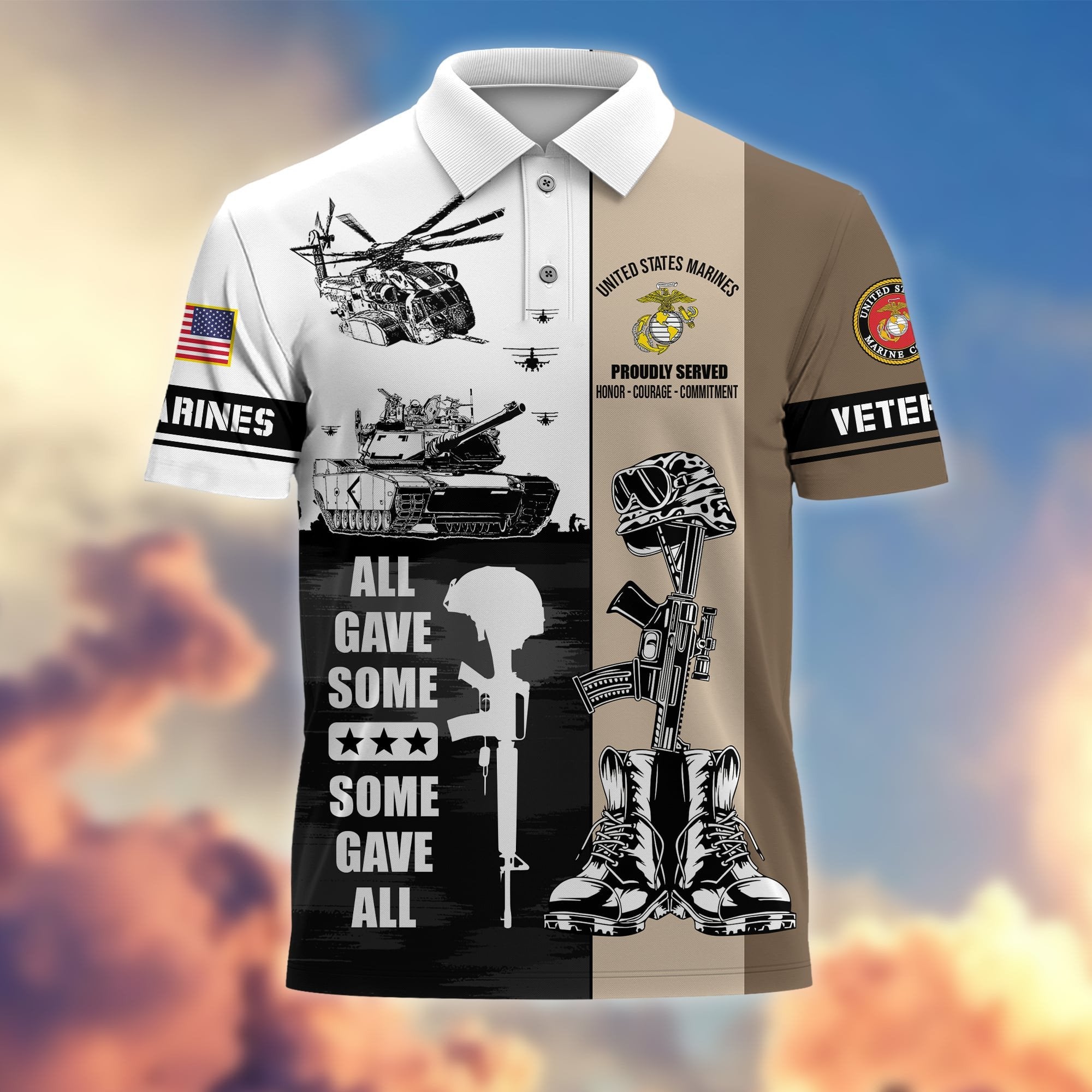 Premium All Gave Some Some Gave All US Veterans Polo Shirt APVC130303