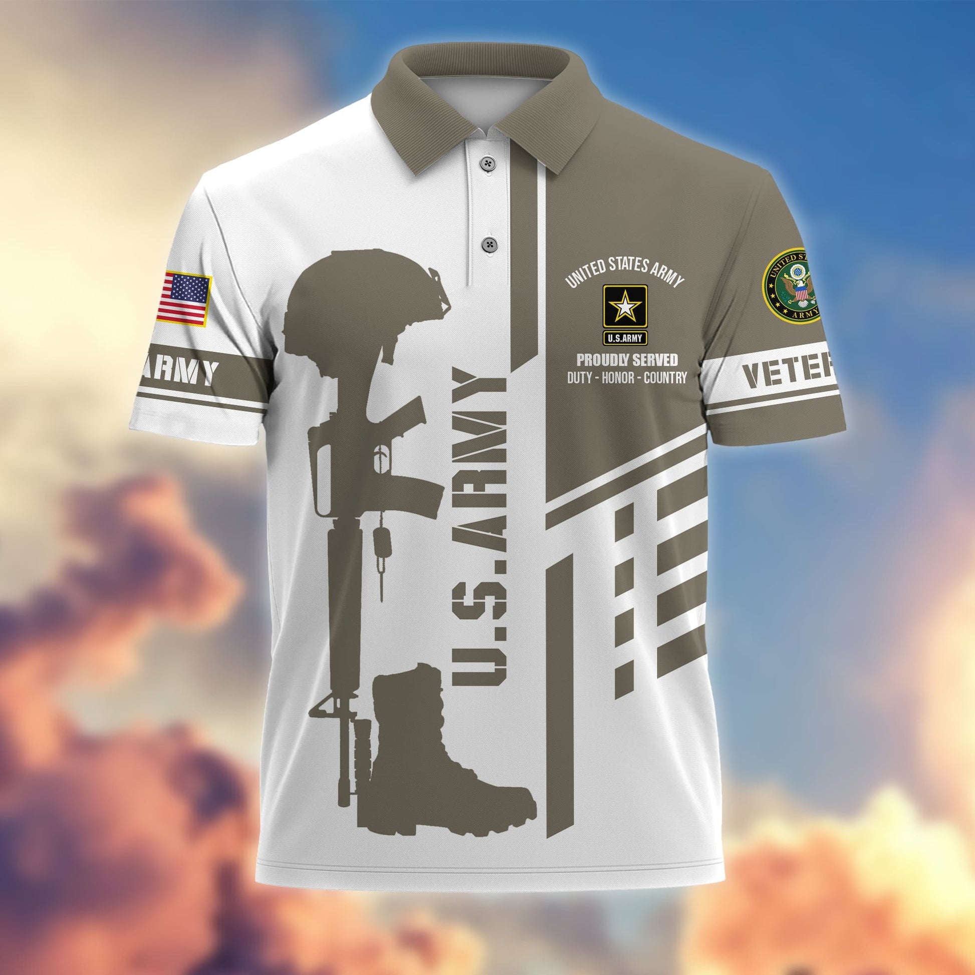 Premium Proudly Served US Veterans Polo Shirt APVC140301