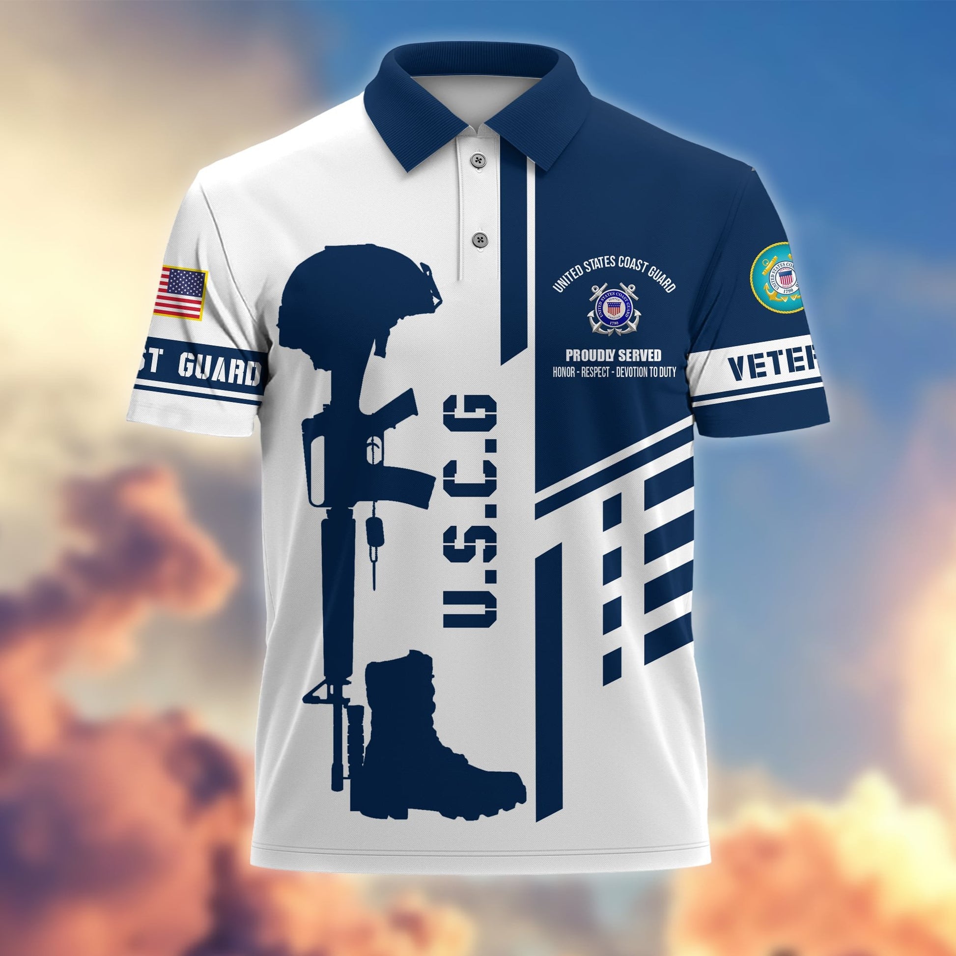 Premium Proudly Served US Veterans Polo Shirt APVC140301