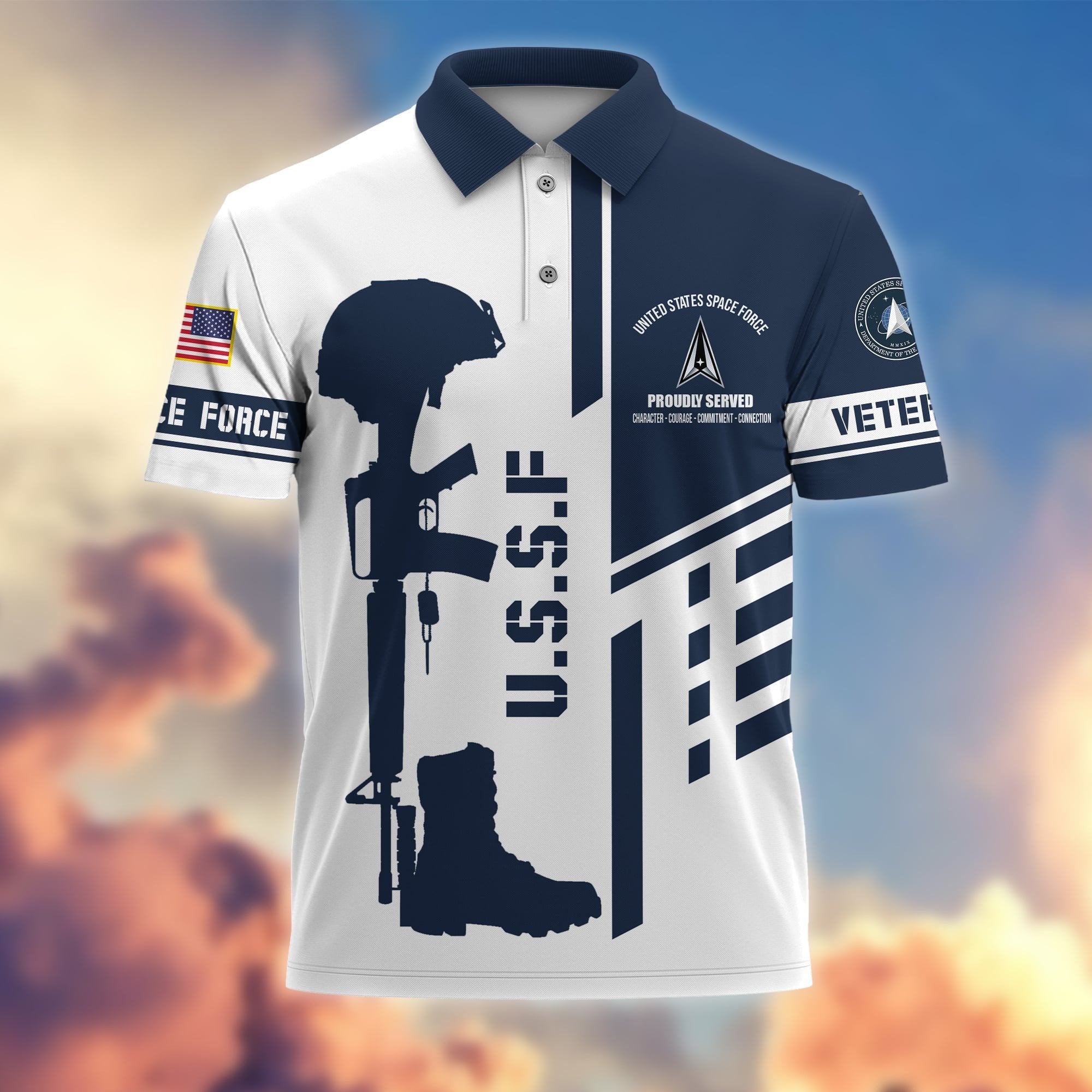 Premium Proudly Served US Veterans Polo Shirt APVC140301