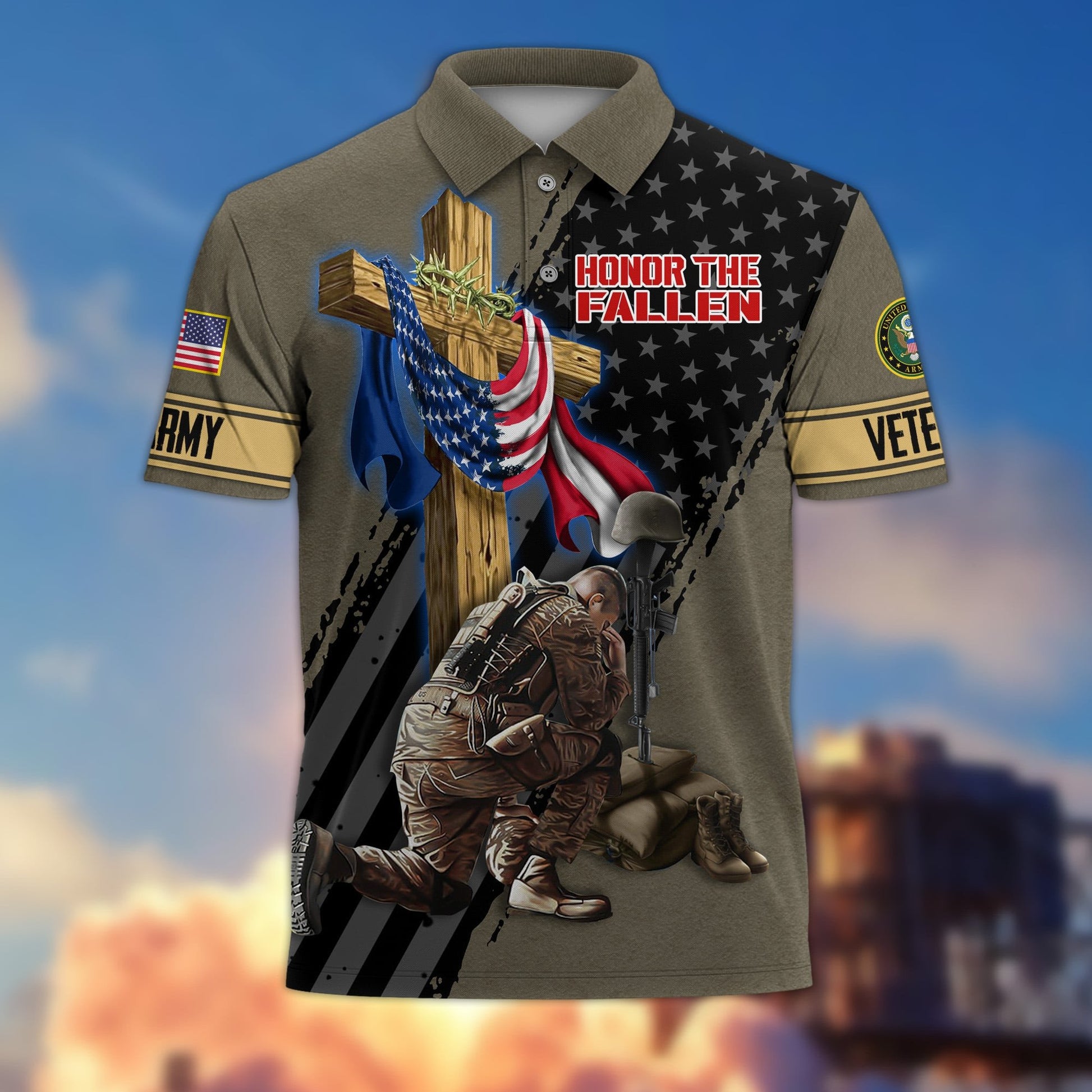 Premium Honor The Fallen US Veterans Polo Shirt APVC210304