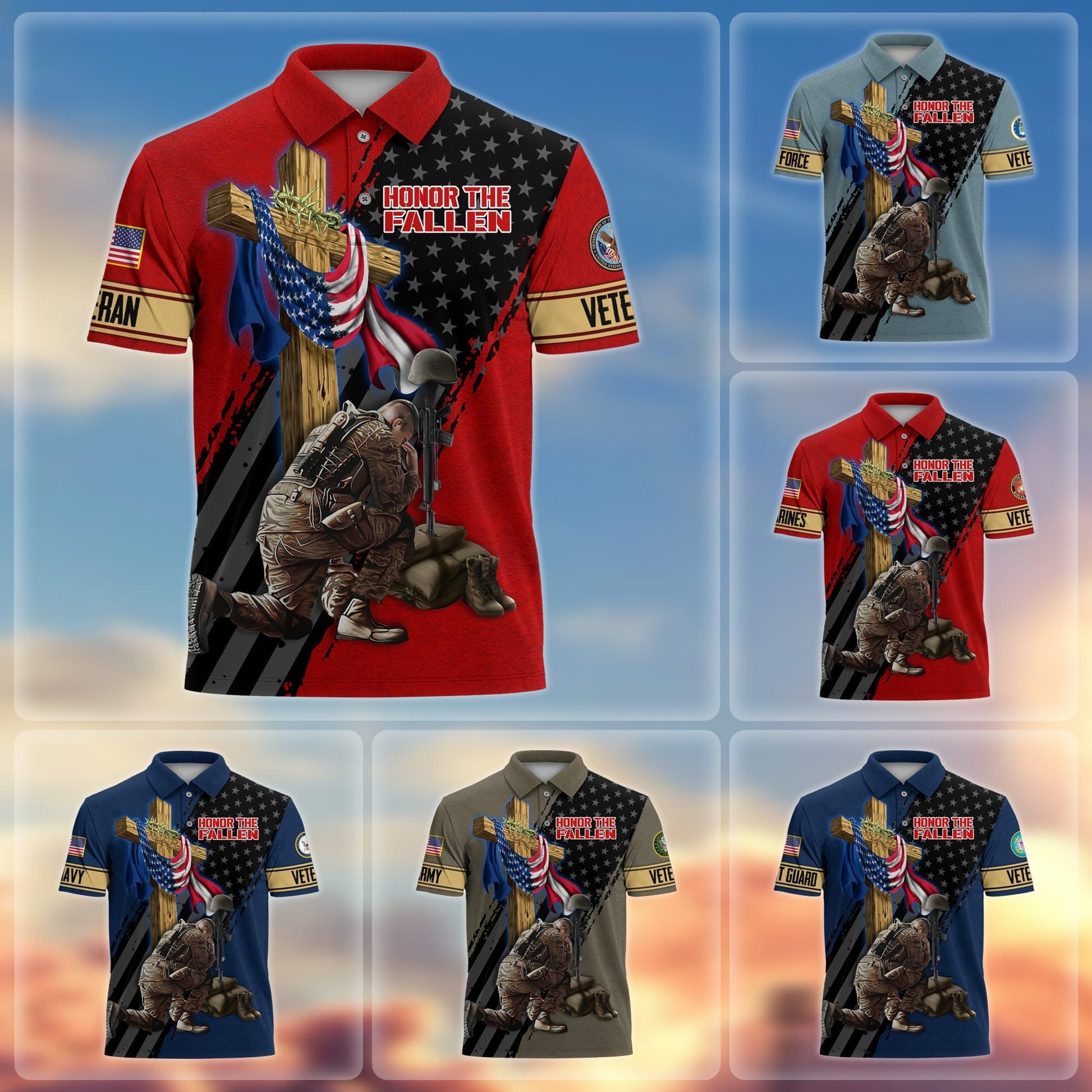 Premium Honor The Fallen US Veterans Polo Shirt APVC210304