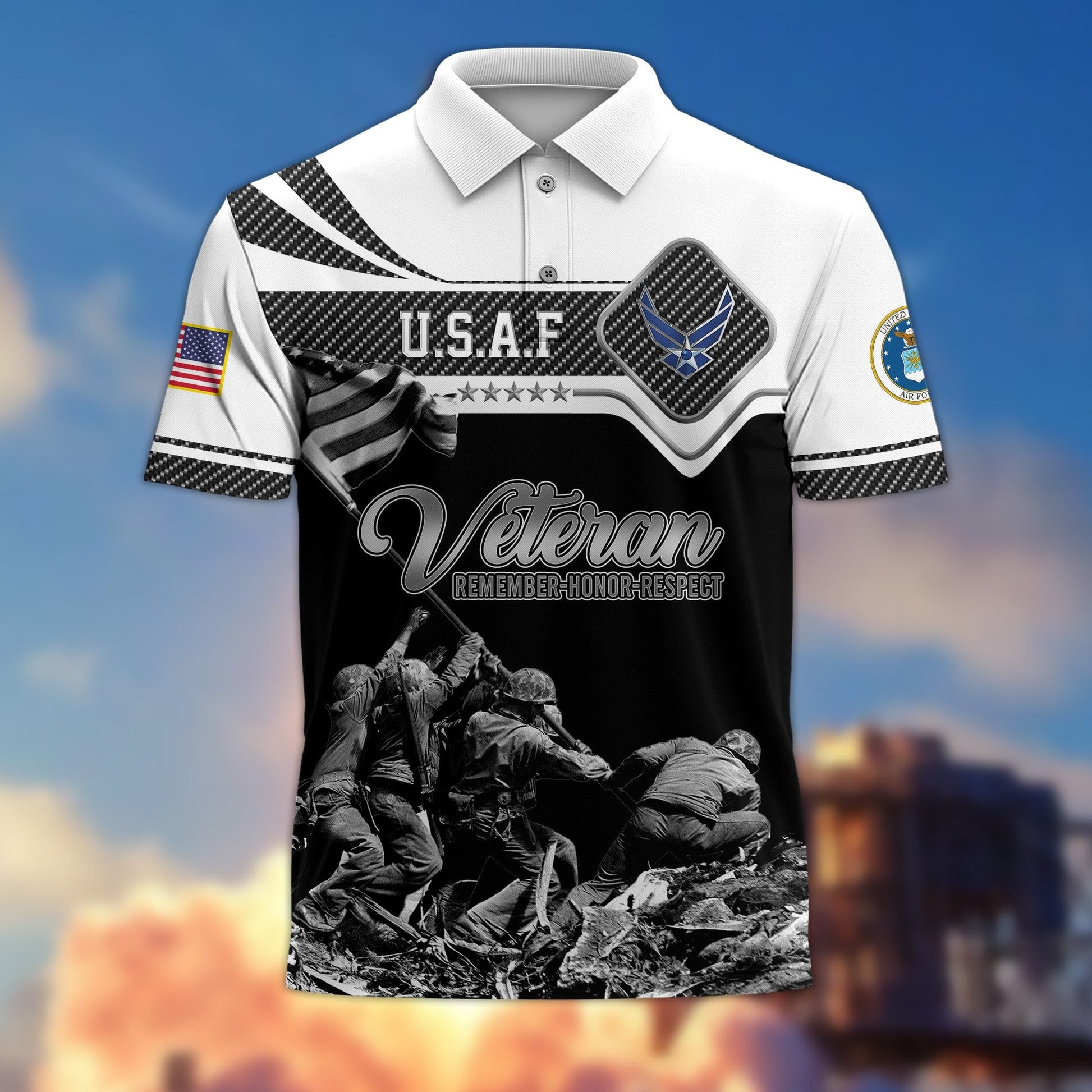 Premium US Veterans Remember - Honor - Respect Polo Shirt APVC250302