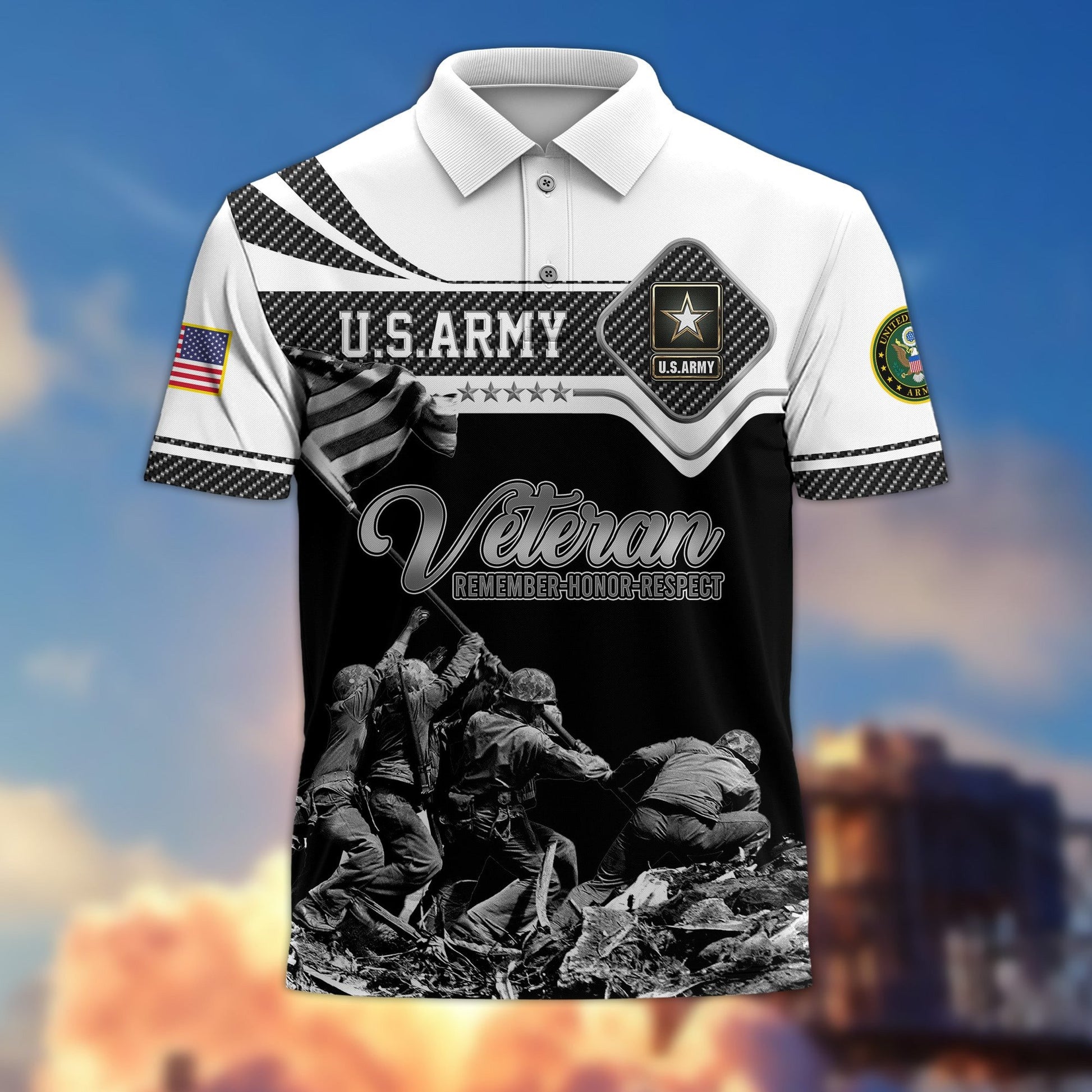 Premium US Veterans Remember - Honor - Respect Polo Shirt APVC250302